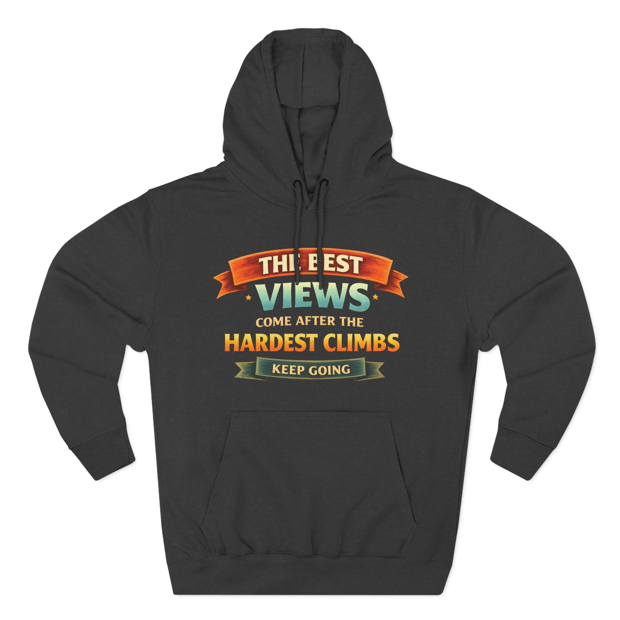 Three-Panel Fleece Hoodie - "The Best Views" Design Scenic-Line