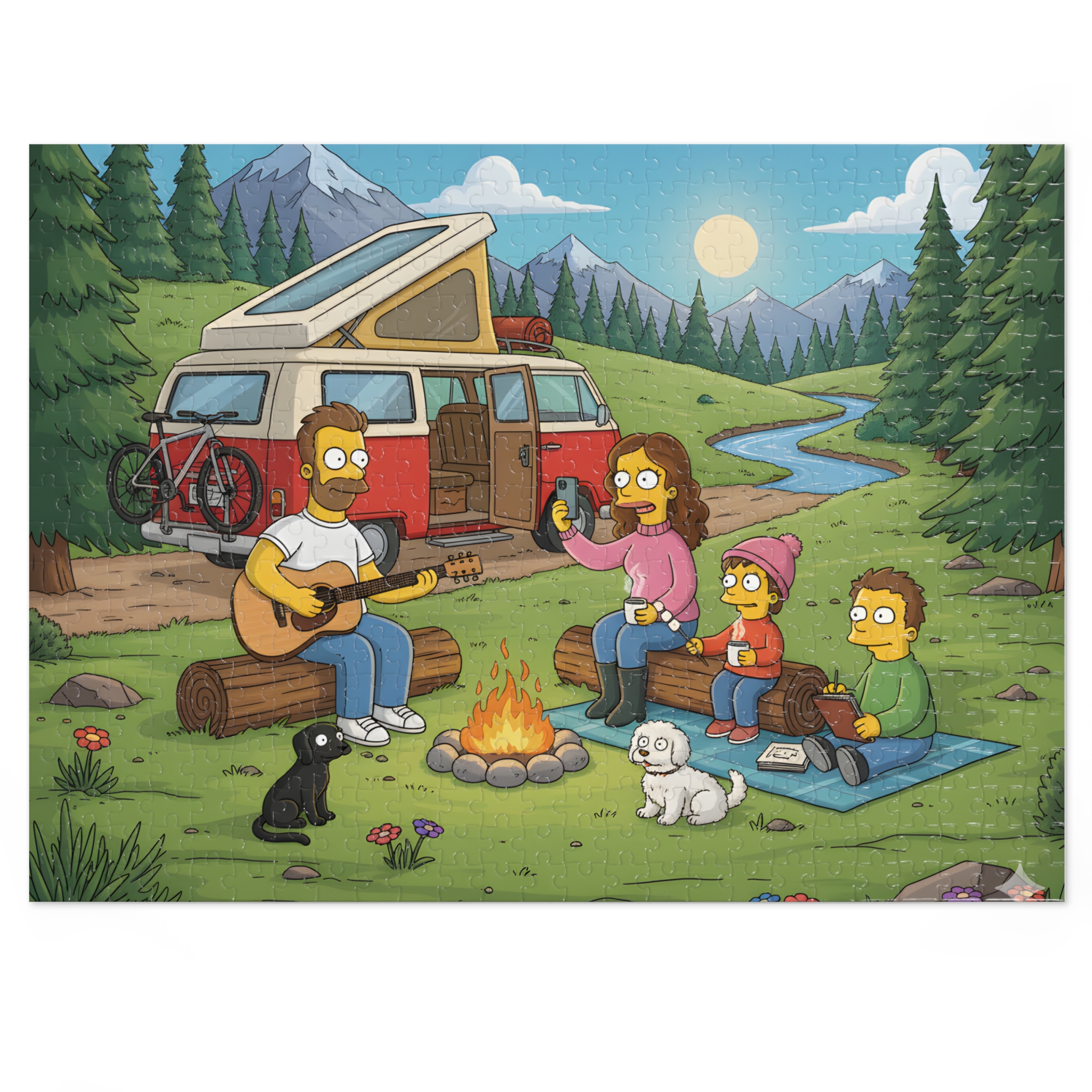 Jigsaw Puzzle with Tin — Scenic Campervan Campfire