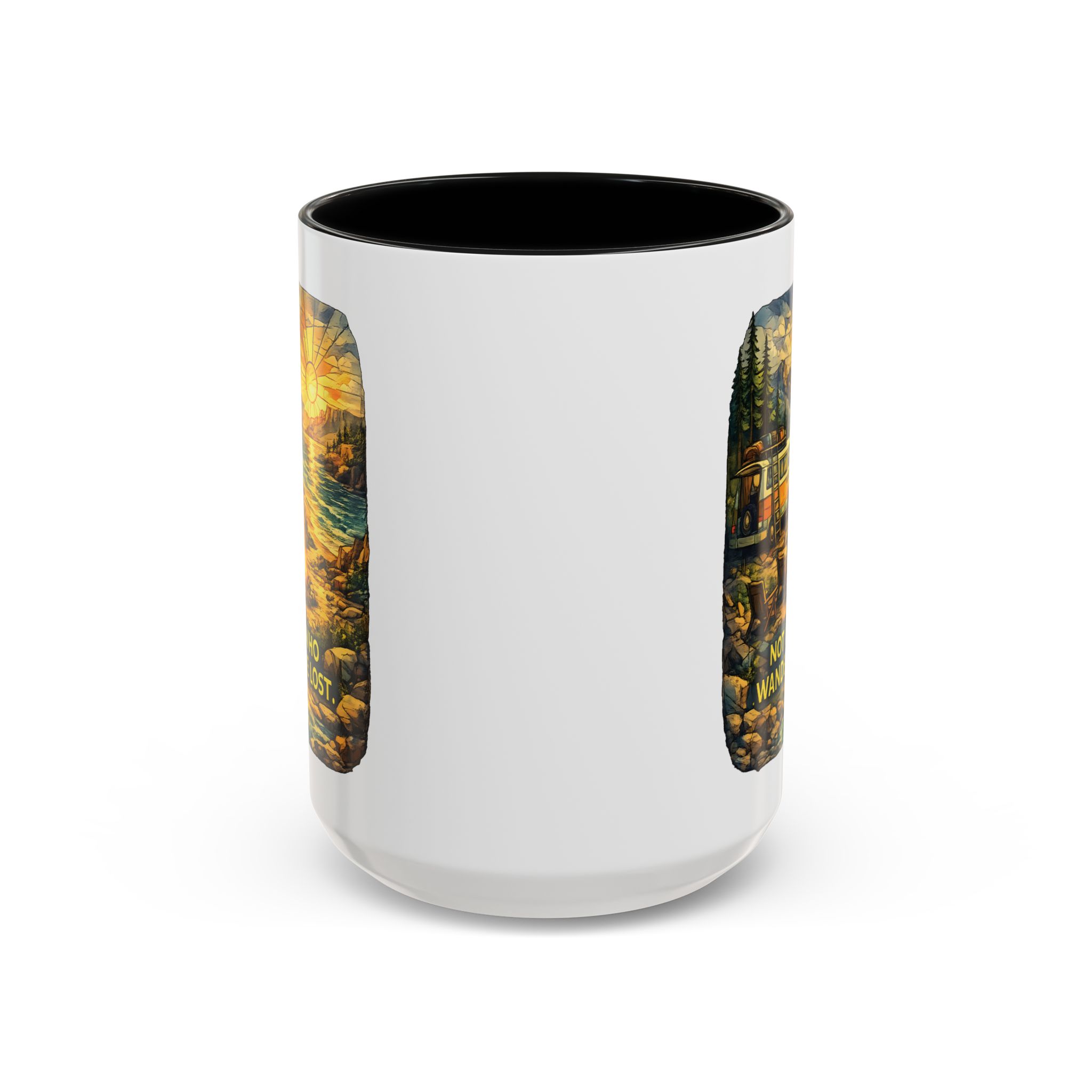 483355210637380357_2048.jpeg Accent Coffee Mug (11, 15oz) — "Not All Who Wander Are Lost" Design Cubic-Line