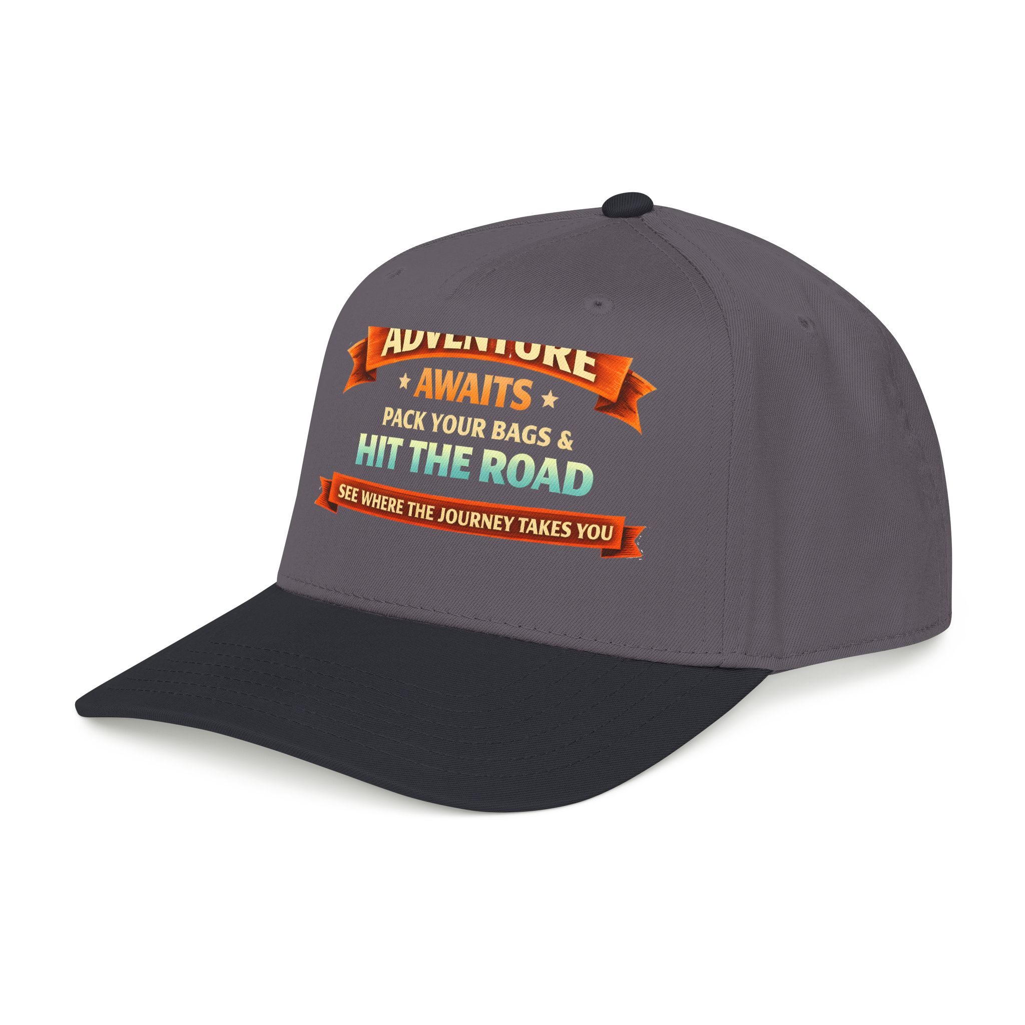 Baseball Cap - "Adventure Awaits-Pack Your Bags" Design Scenic-Line