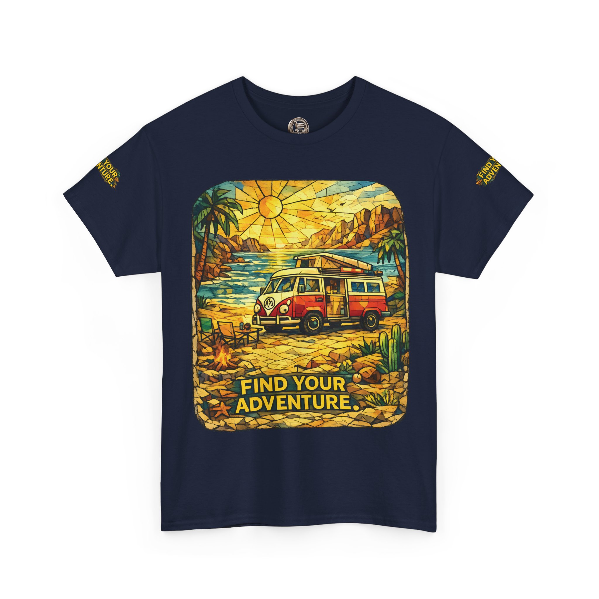Unisex Heavy Cotton Tee — "Find Your Adventure" Design Cubic-Line