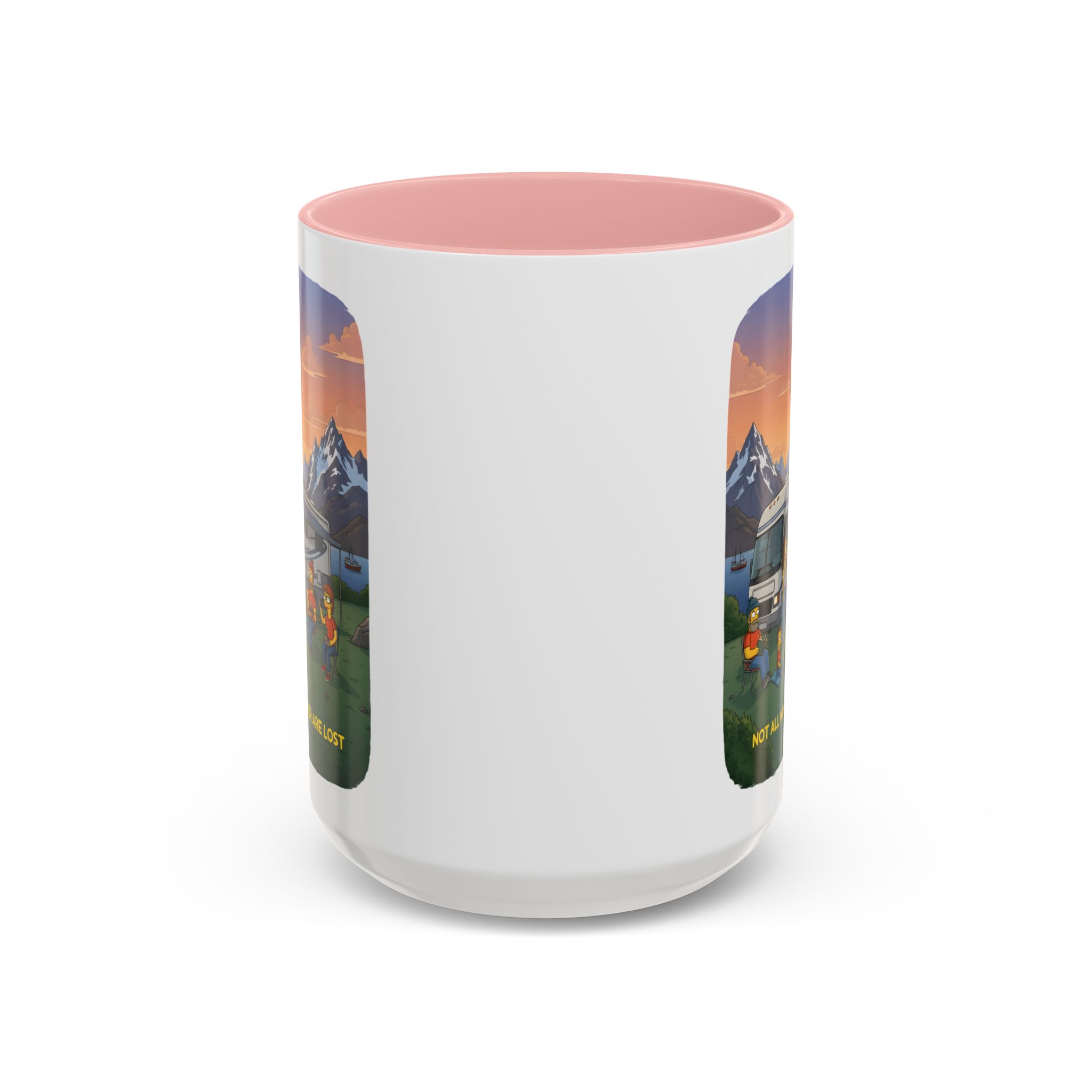 Accent Coffee Mug (11, 15oz) — "Not All Who Wander Are Lost" Design Sitcom-Line