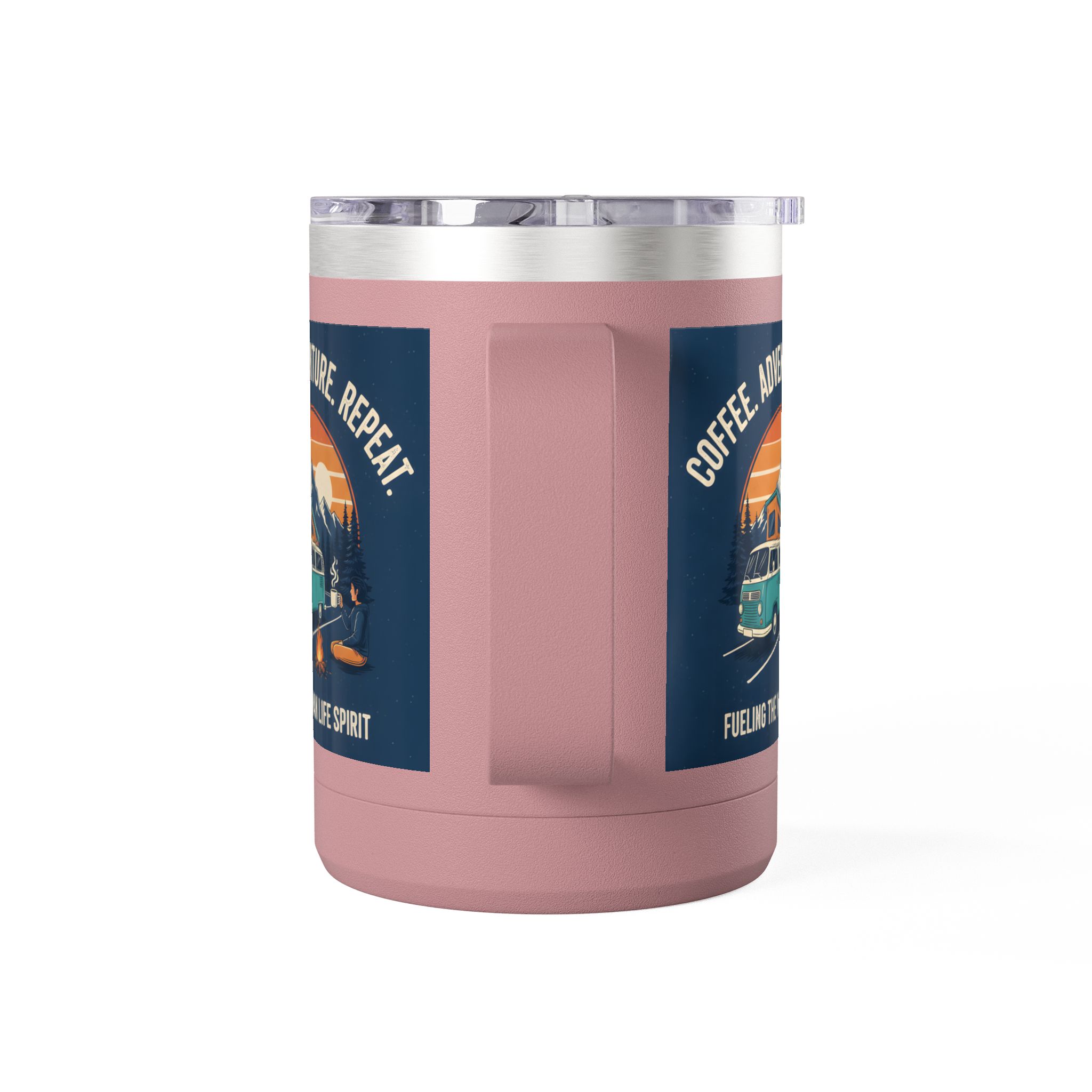 Coffee Mug Tumbler, 15oz — “Coffee. Adventure. Repeat.”