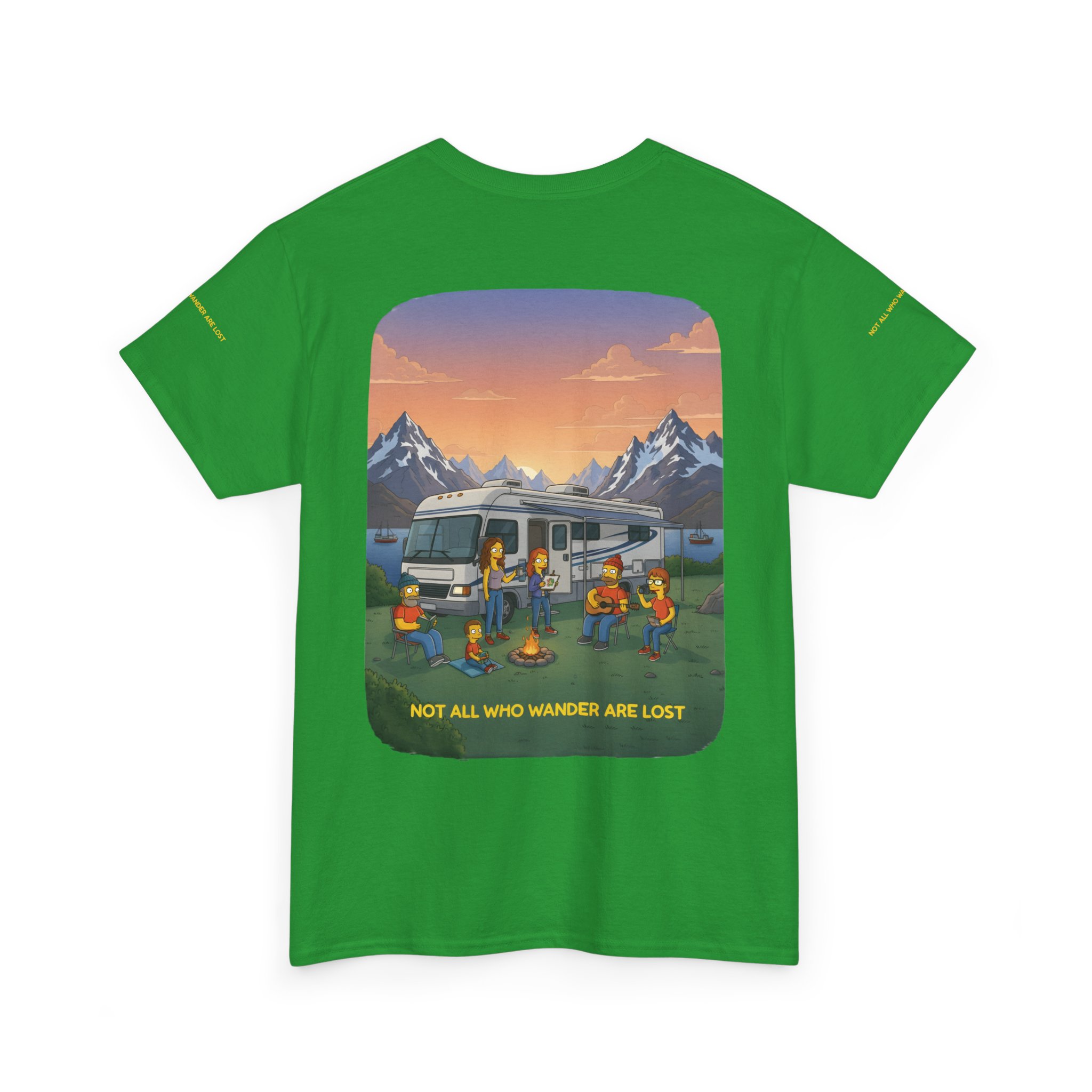 Unisex Heavy Cotton Tee — "Not All Who Wander Are Lost" Design Sitcom-Line