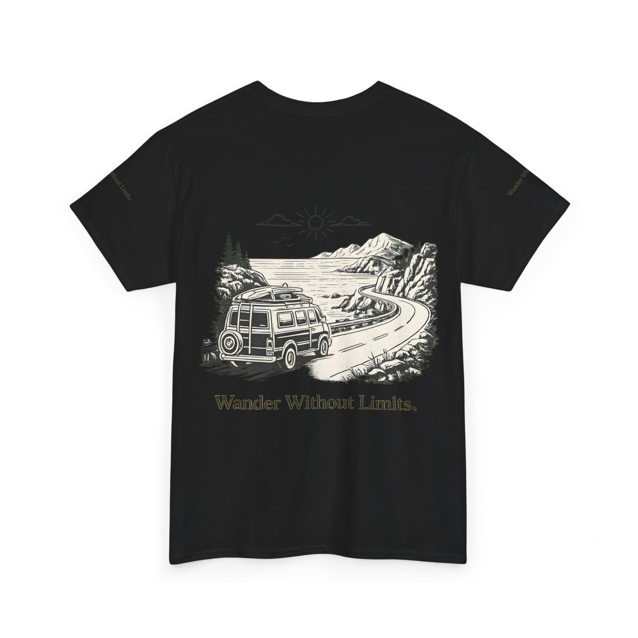 4862476165563056147_2048.jpeg Unisex Heavy Cotton Tee — "Wander Without Limits" Design Minimal-Line