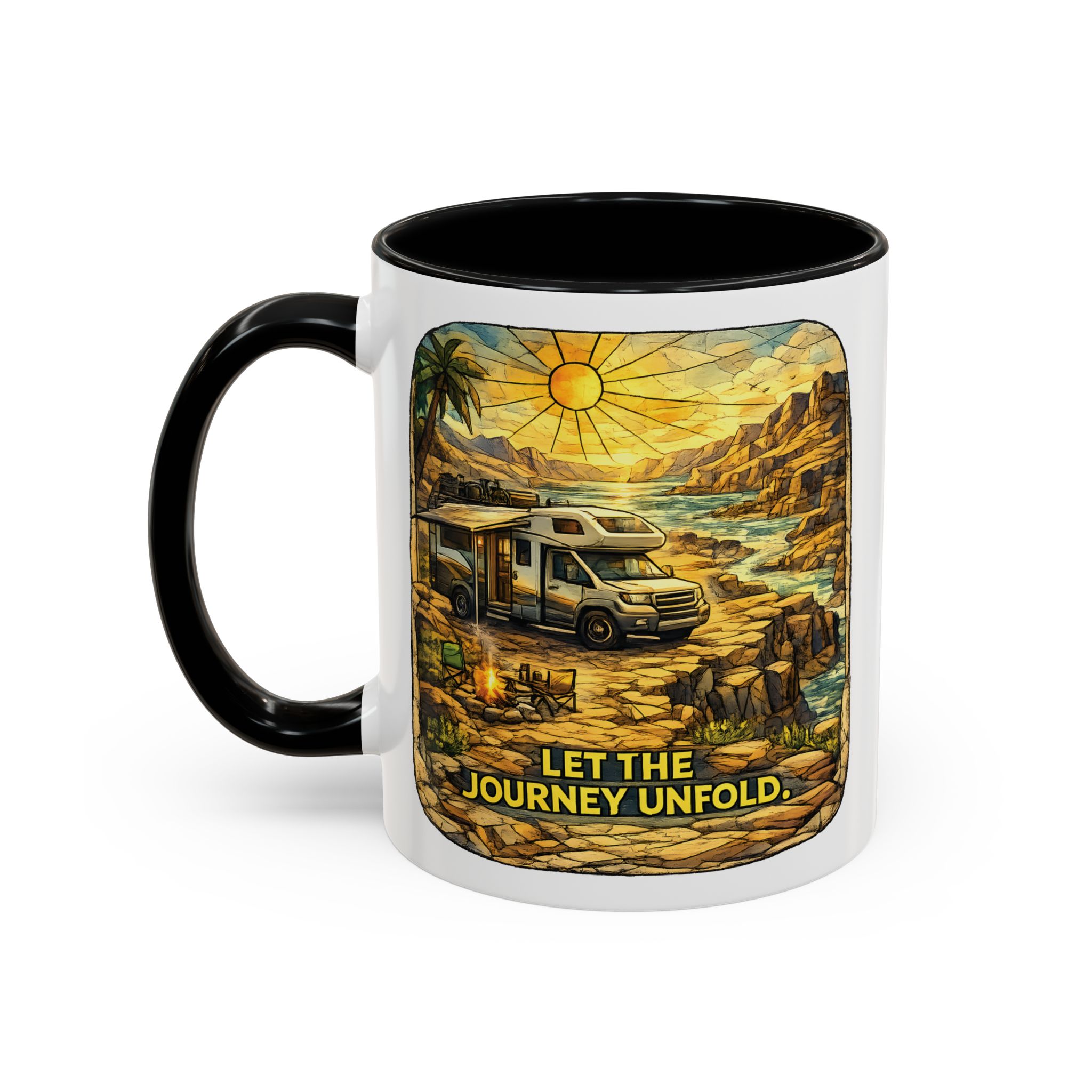 4862831292212113880_2048.jpeg Accent Coffee Mug (11, 15oz) — "Let The Journey Unfold" Design Cubic-Line