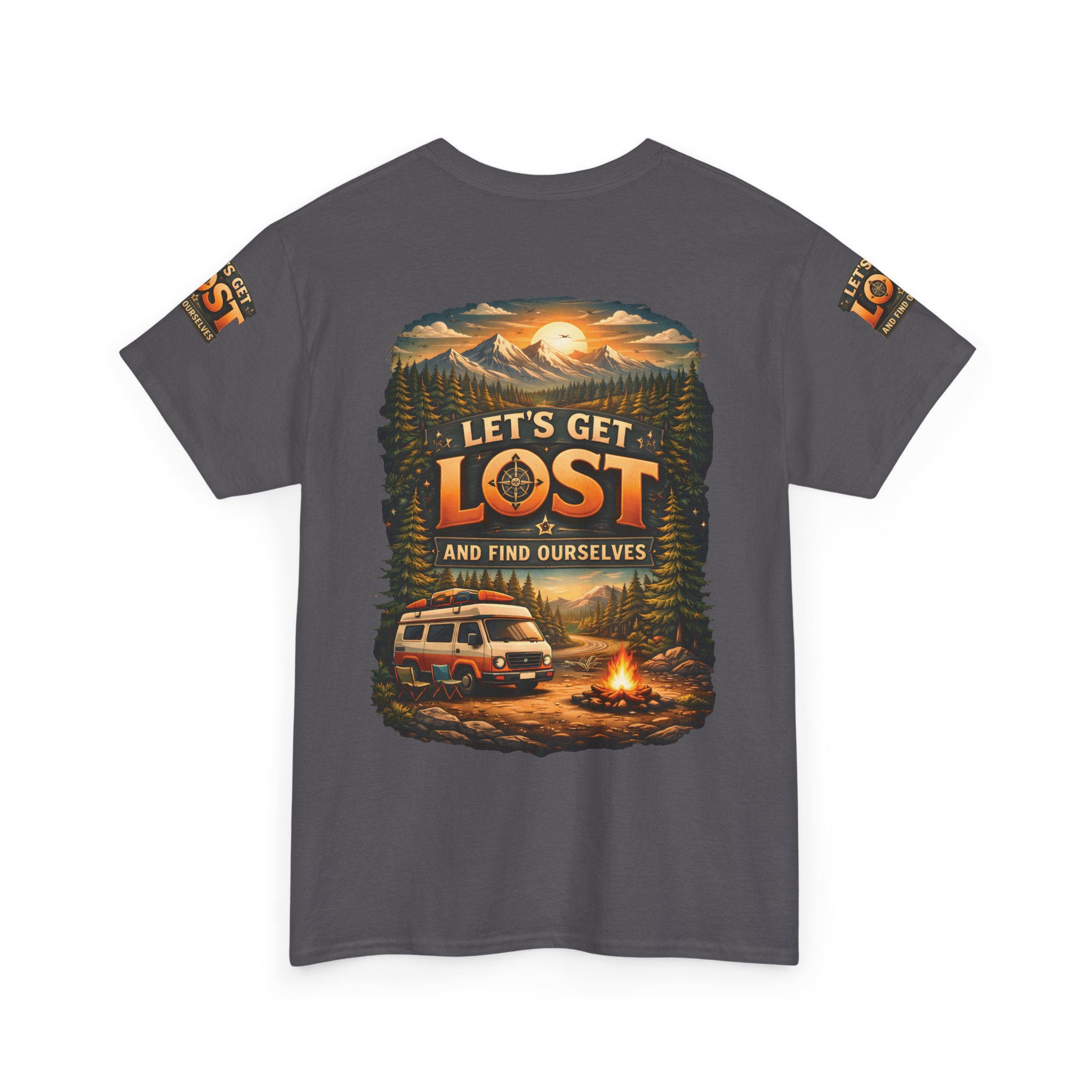 Unisex Heavy Cotton Tee — "Let´s Get Lost And Found Ourselfs" Design Scenic-Line
