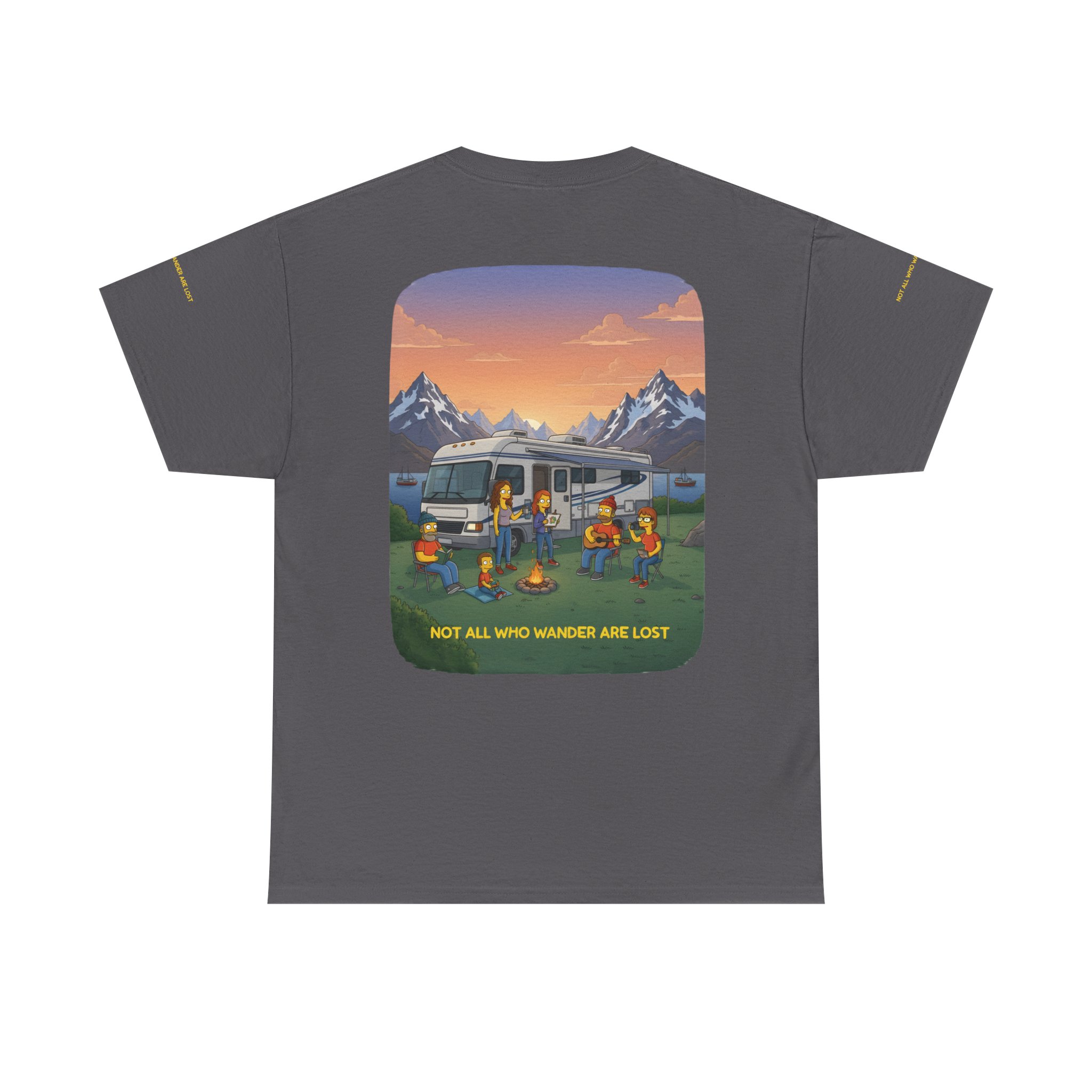 Unisex Heavy Cotton Tee — "Not All Who Wander Are Lost" Design Sitcom-Line