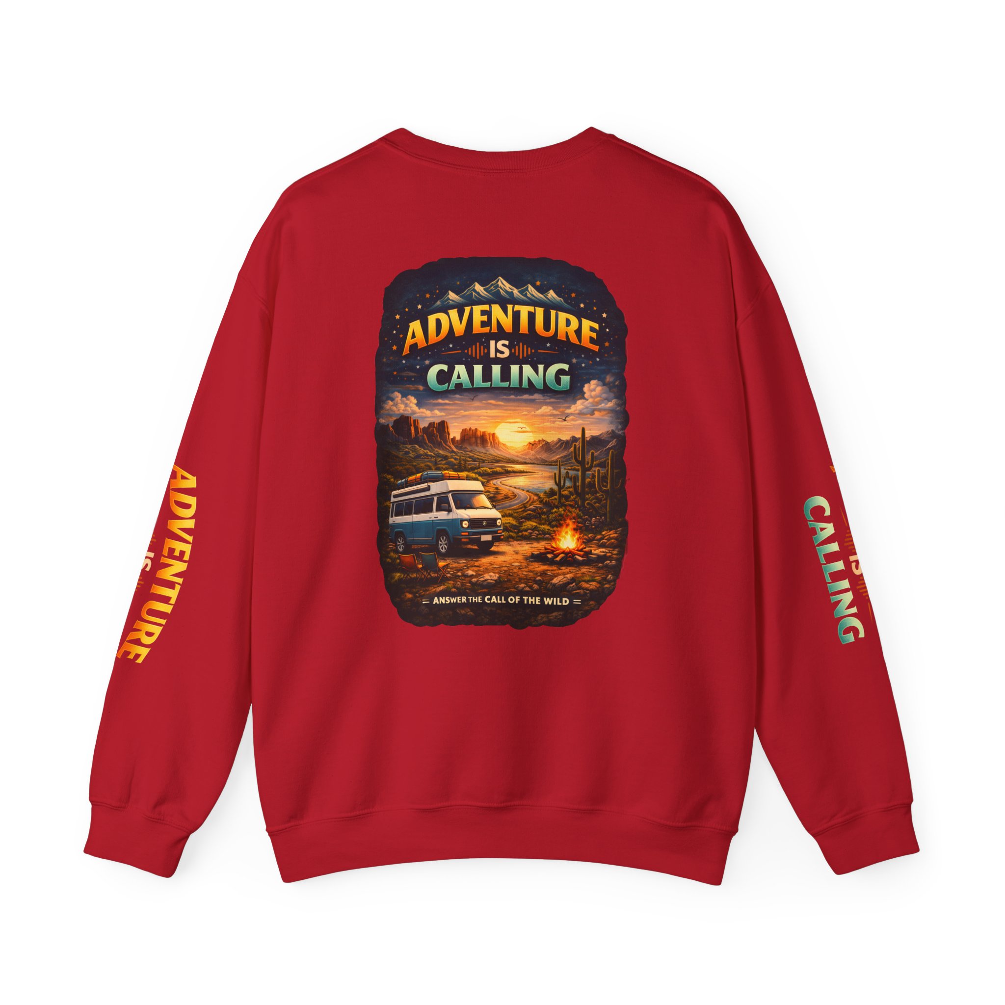 Unisex Heavy Blend™ Crewneck Sweatshirt — "Adventure Is Calling" Design Scenic-Line
