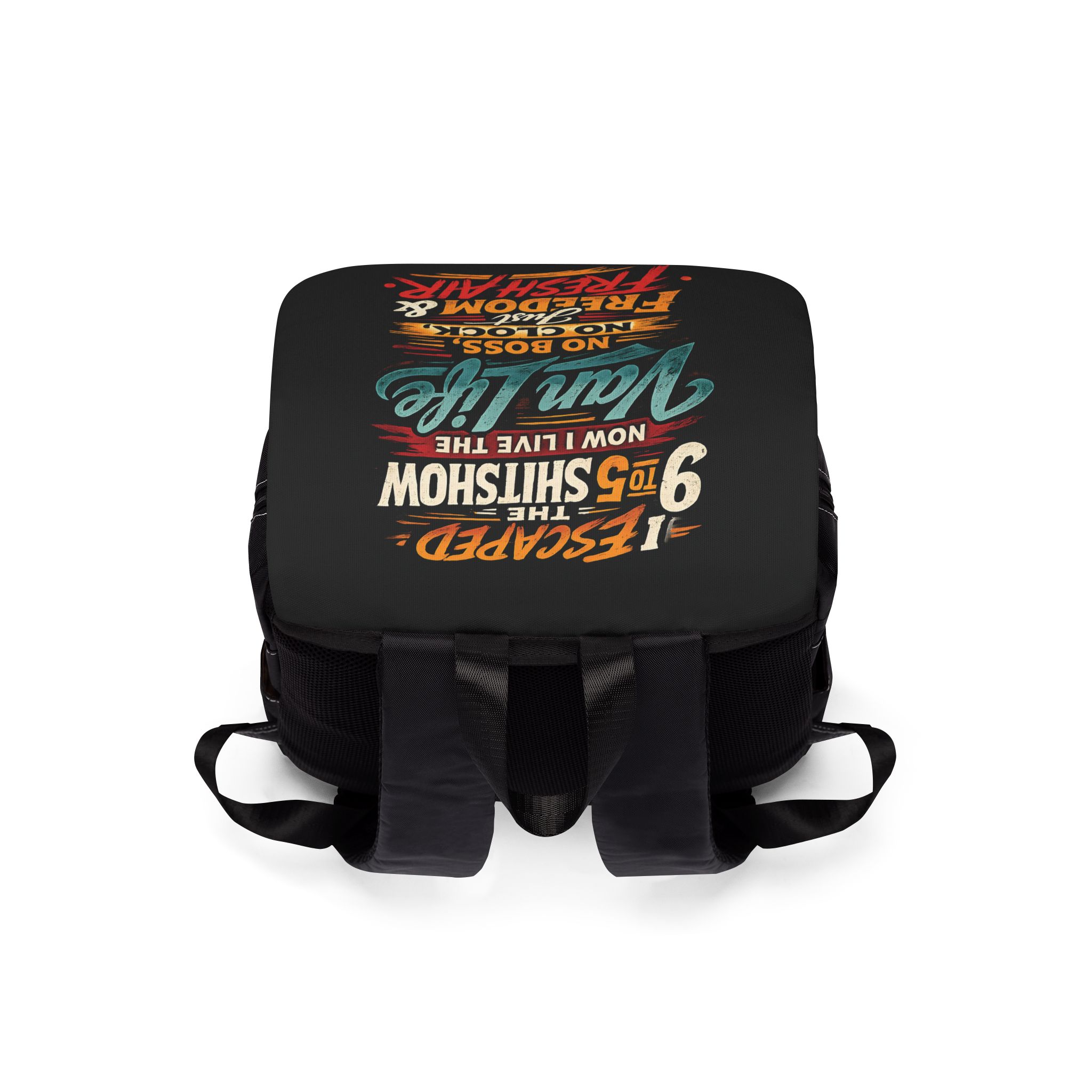Unisex Casual Shoulder Backpack — "I Escaped The 9 To 5" Design F**K-Line