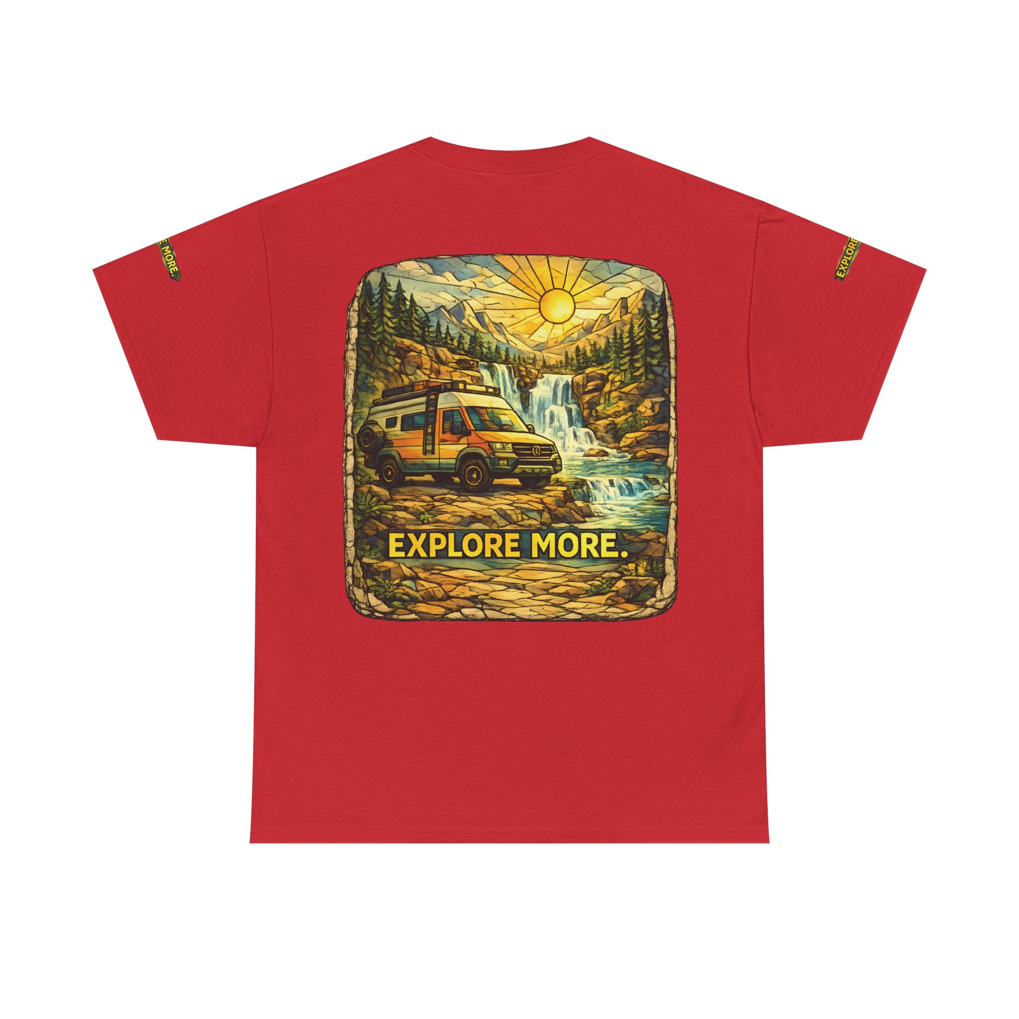 Unisex Heavy Cotton Tee — "Explore More" Design Cubic-Line
