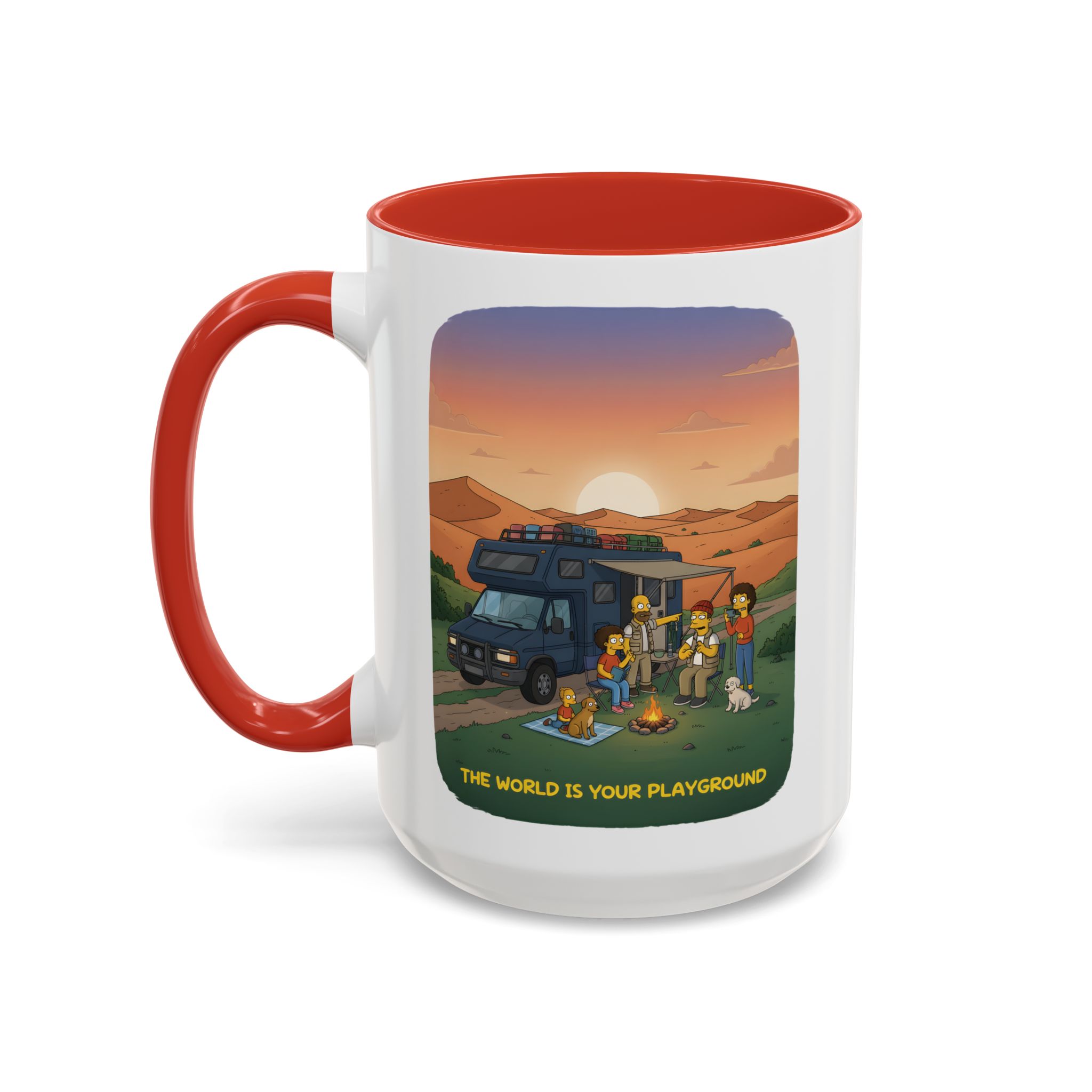 Accent Coffee Mug (11, 15oz) — "The World Is Your playground" Design Sitcom-Line