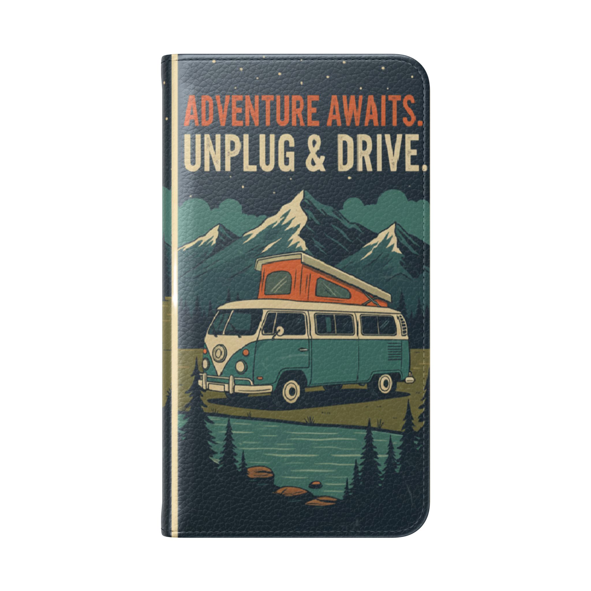 Flip Phone Case — "Fuel Your Journey, Not the Wifi" Wallet Cover