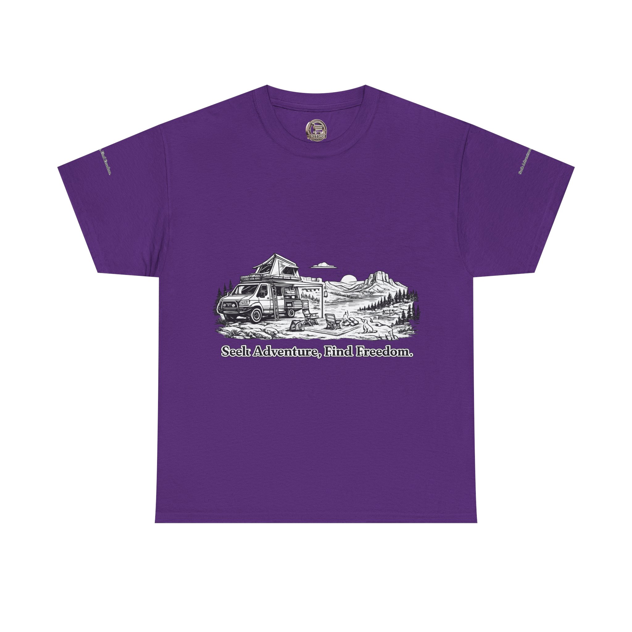 4888012117925248347_2048.jpeg Unisex Heavy Cotton Tee — "Seek Adventure, Find Freedom" Design Minimal-Line