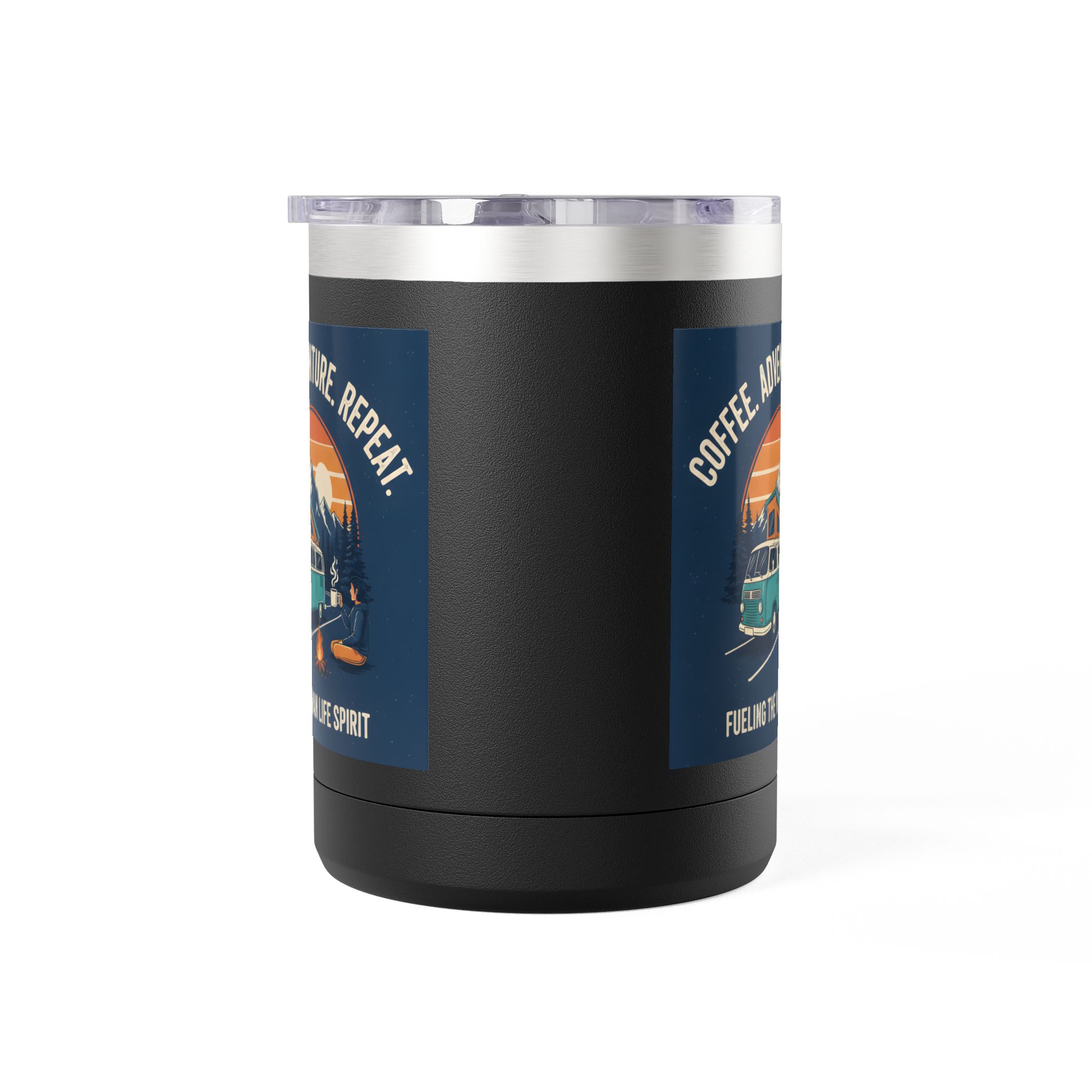 Coffee Mug Tumbler, 15oz — “Coffee. Adventure. Repeat.”