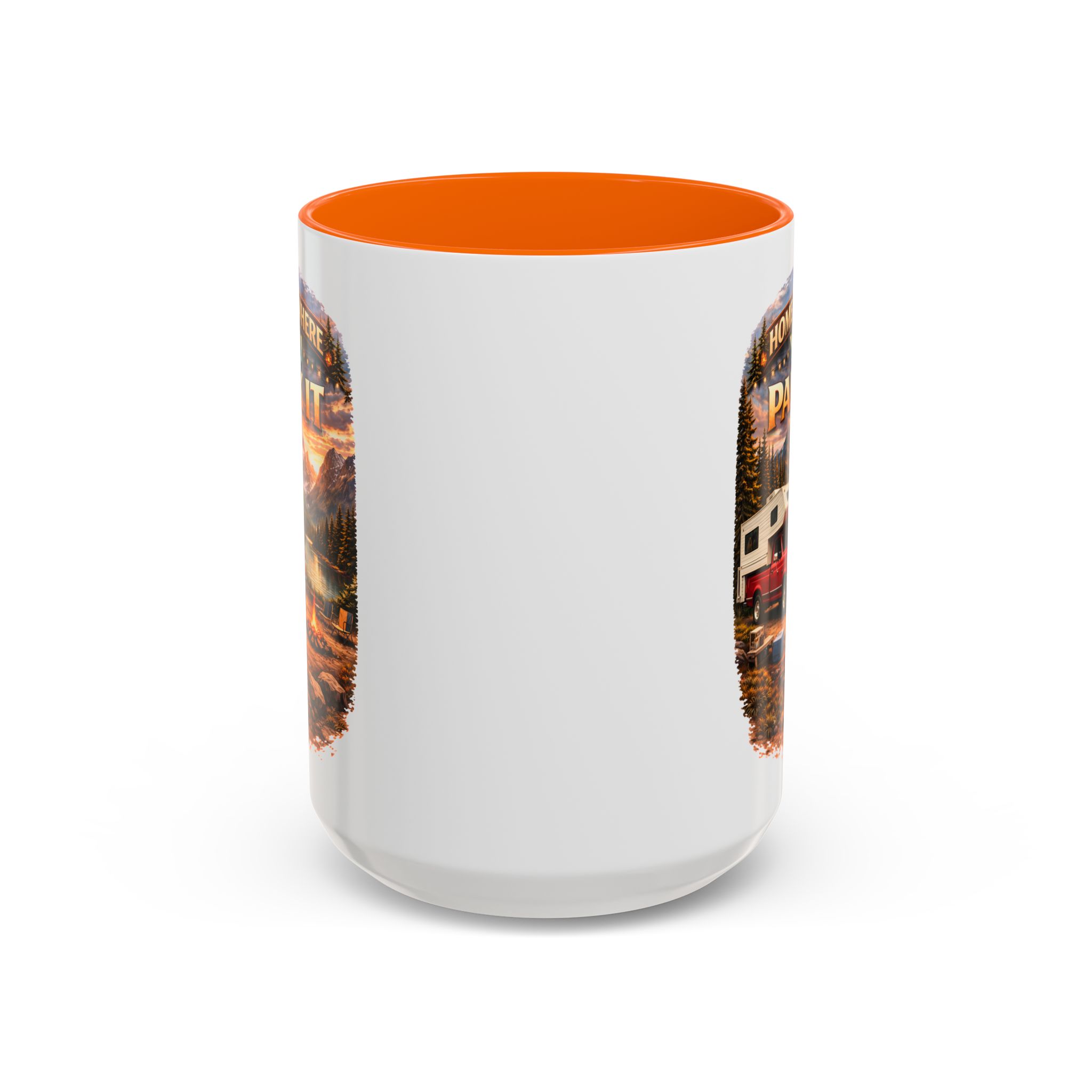 Accent Coffee Mug (11, 15oz) — "Home Is Where You Park It" Design Scenic-Line