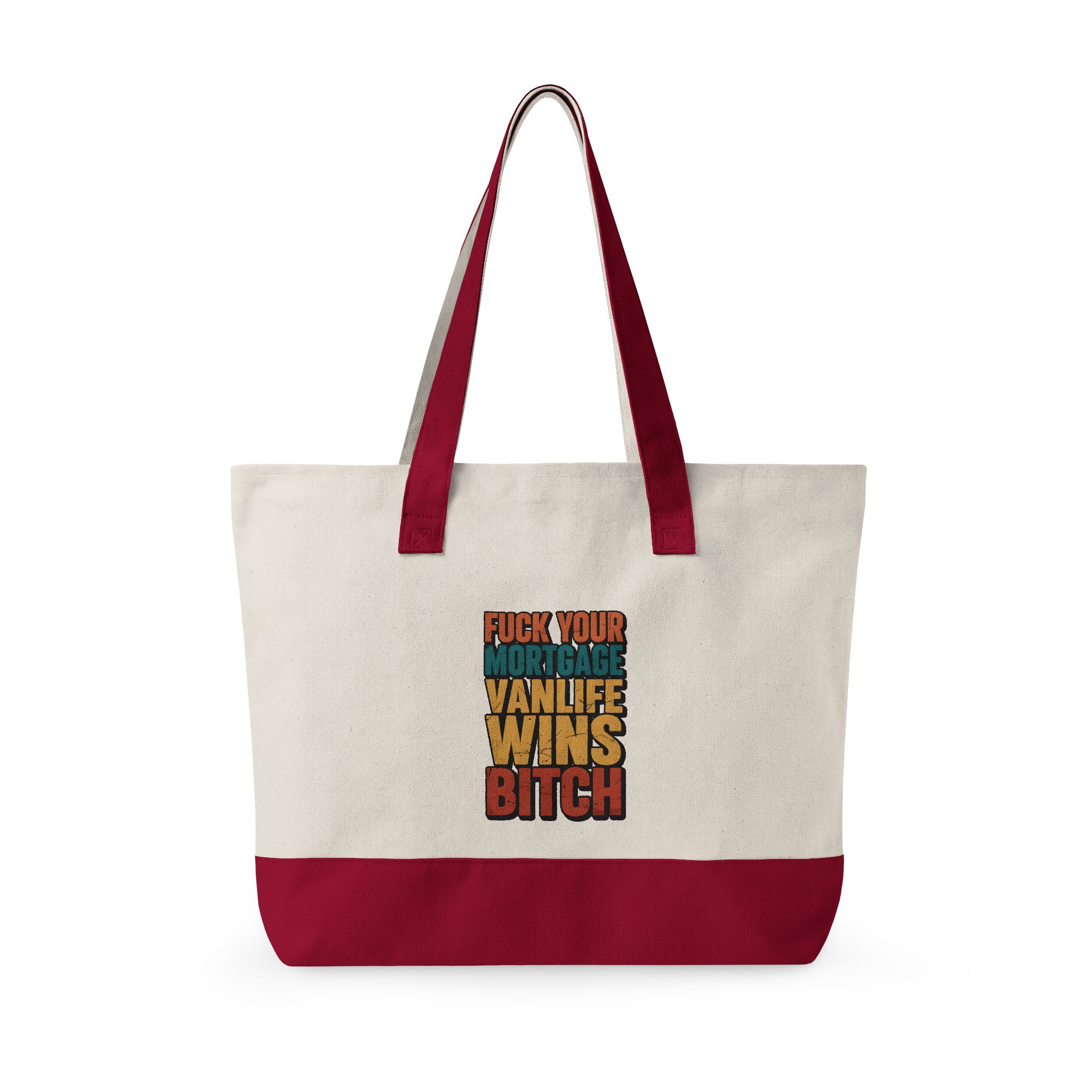 Zippered Canvas Tote — "Fuck Your Mortgage" (Design F**K-Line)