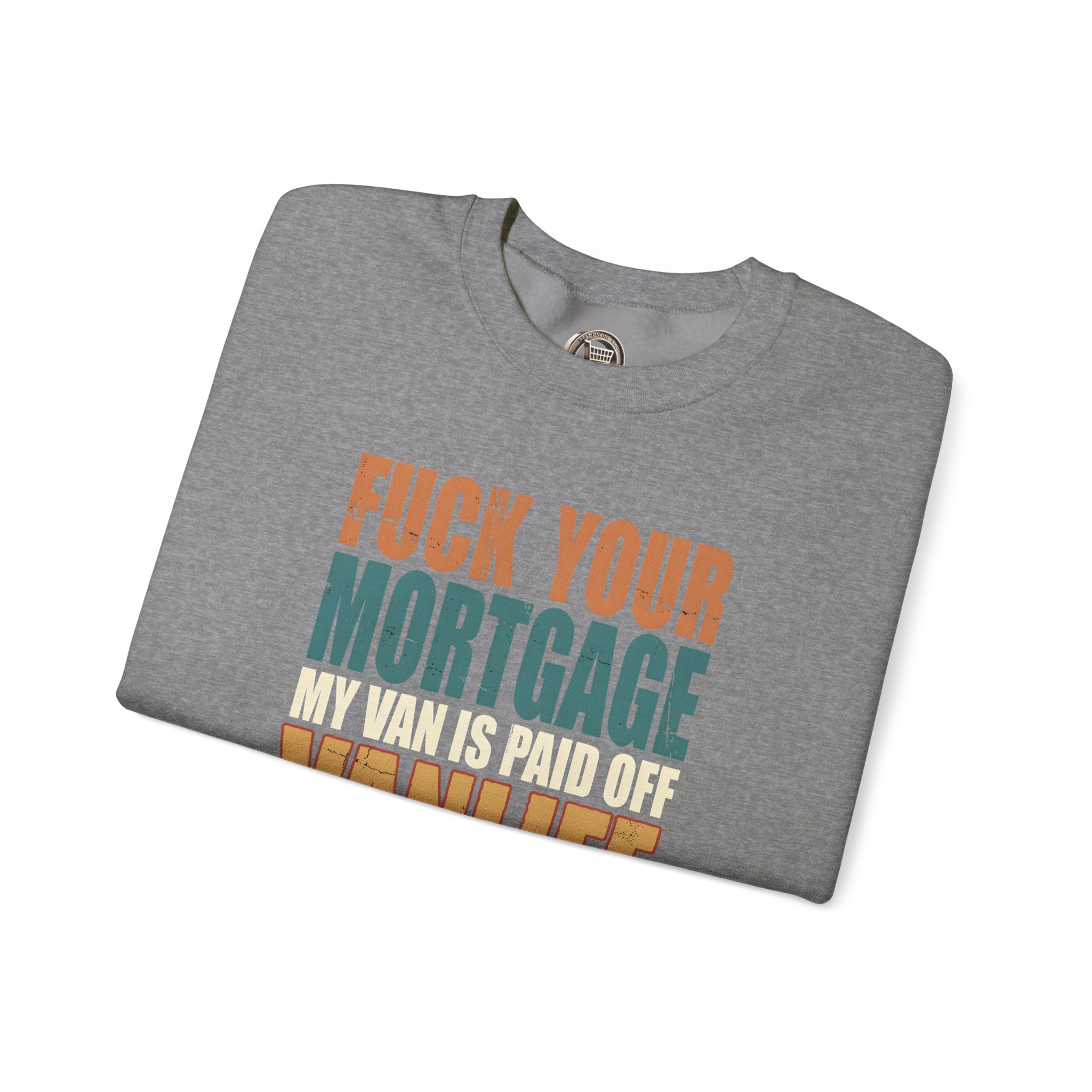 Unisex Heavy Blend™ Crewneck Sweatshirt — "Fuck Your Mortgage" Design F**K-Line