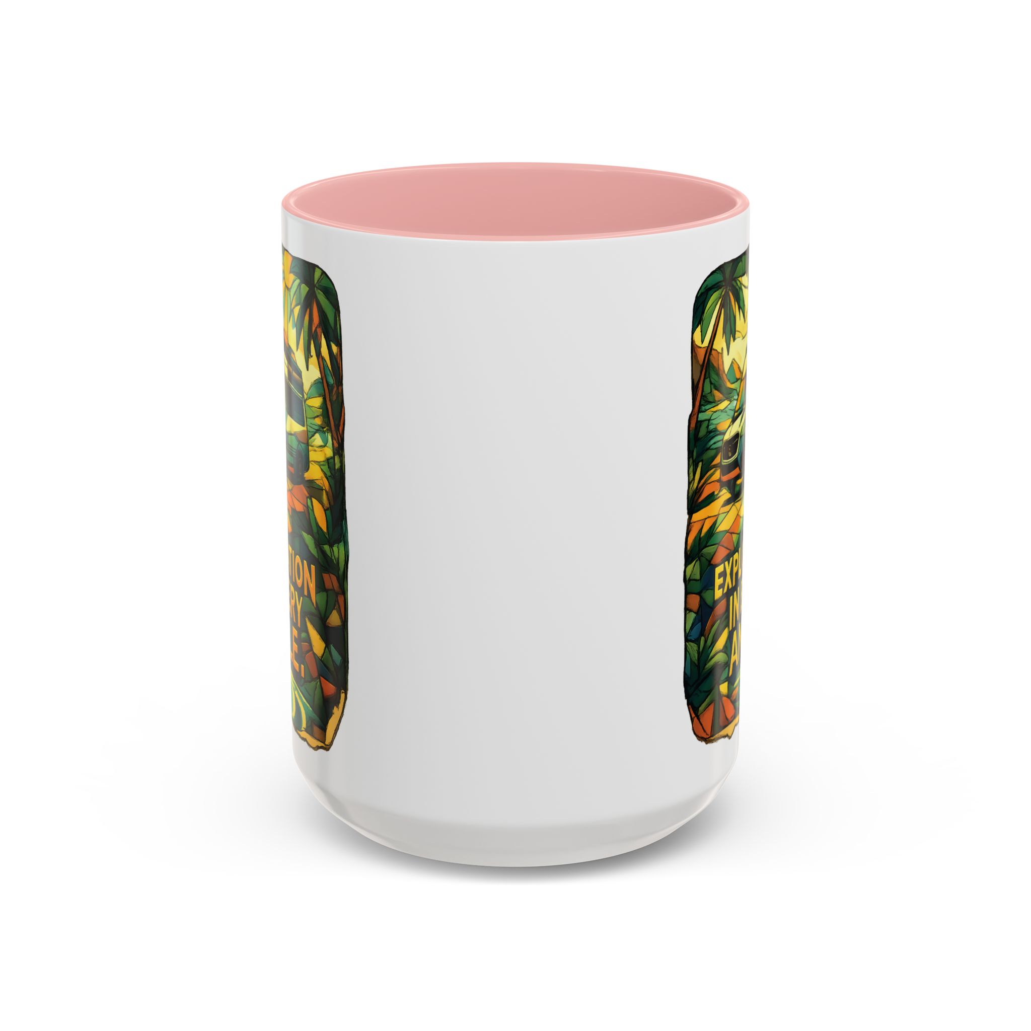 Accent Coffee Mug (11, 15oz) — "Exploration In Every Angle" Design Cubic-Line