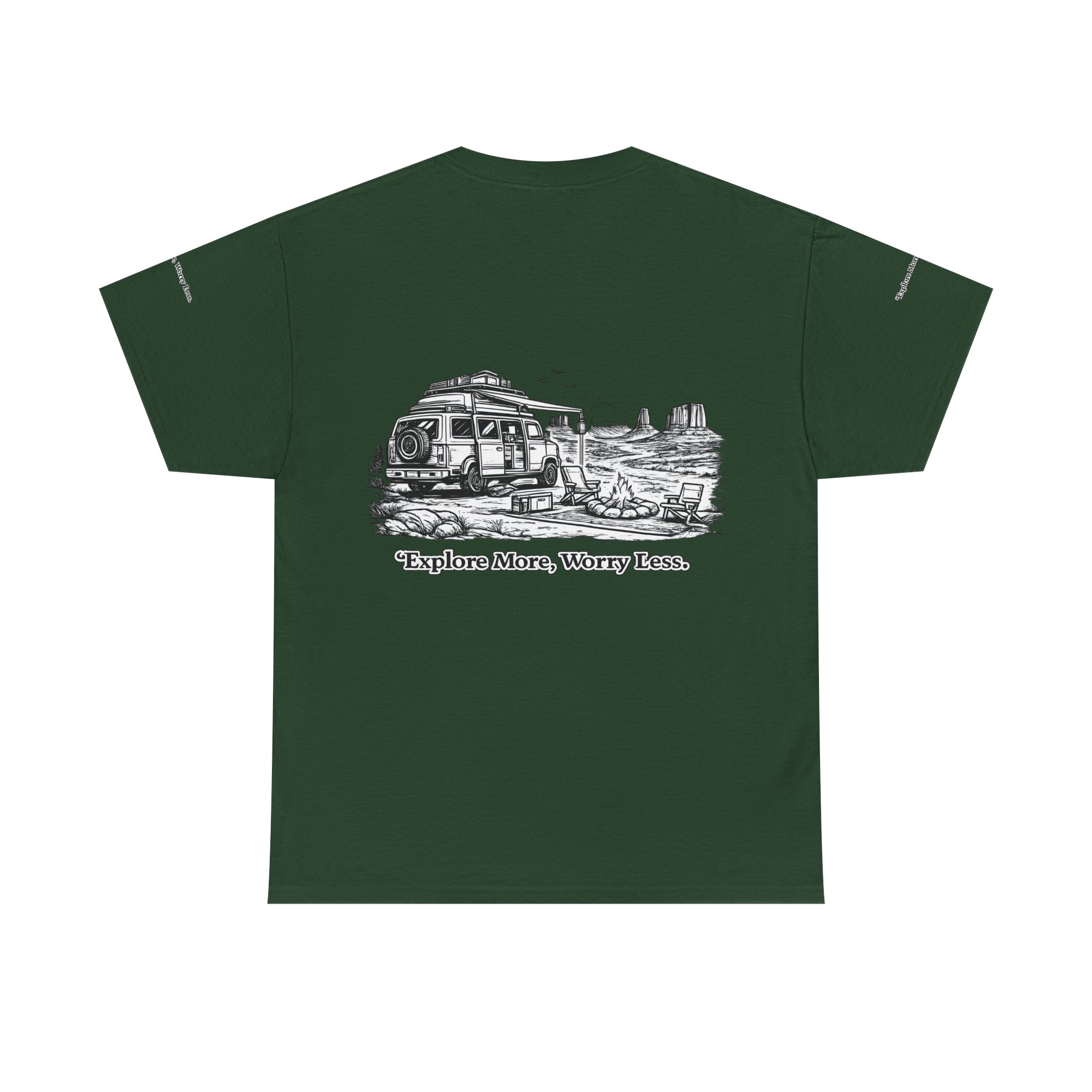 4913557159139754173_2048.jpeg Unisex Heavy Cotton Tee — "Explore More Worry Less" Design Minimal-Line