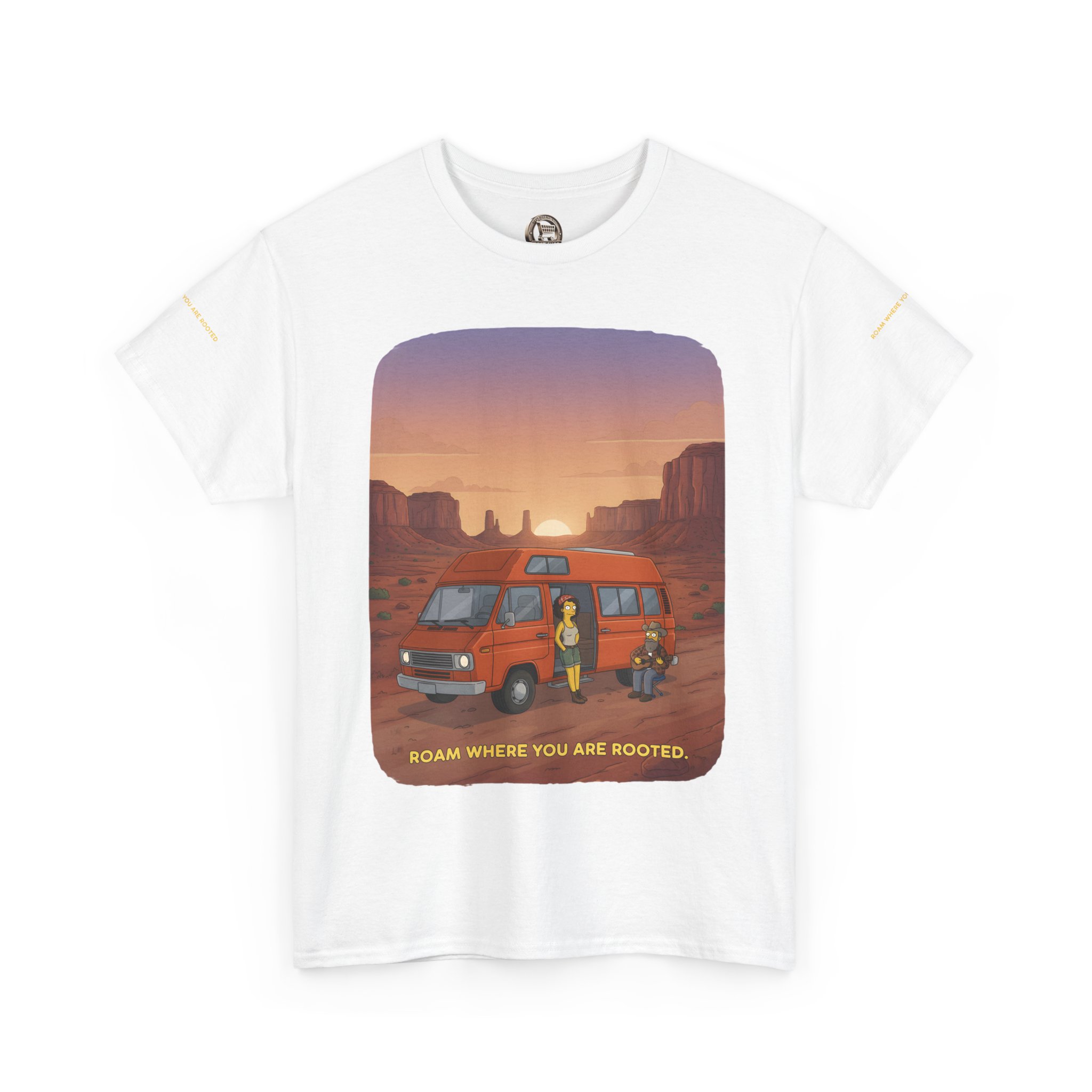 Unisex Heavy Cotton Tee — "Roam Where You Are Rooted" Design Sitcom-Line