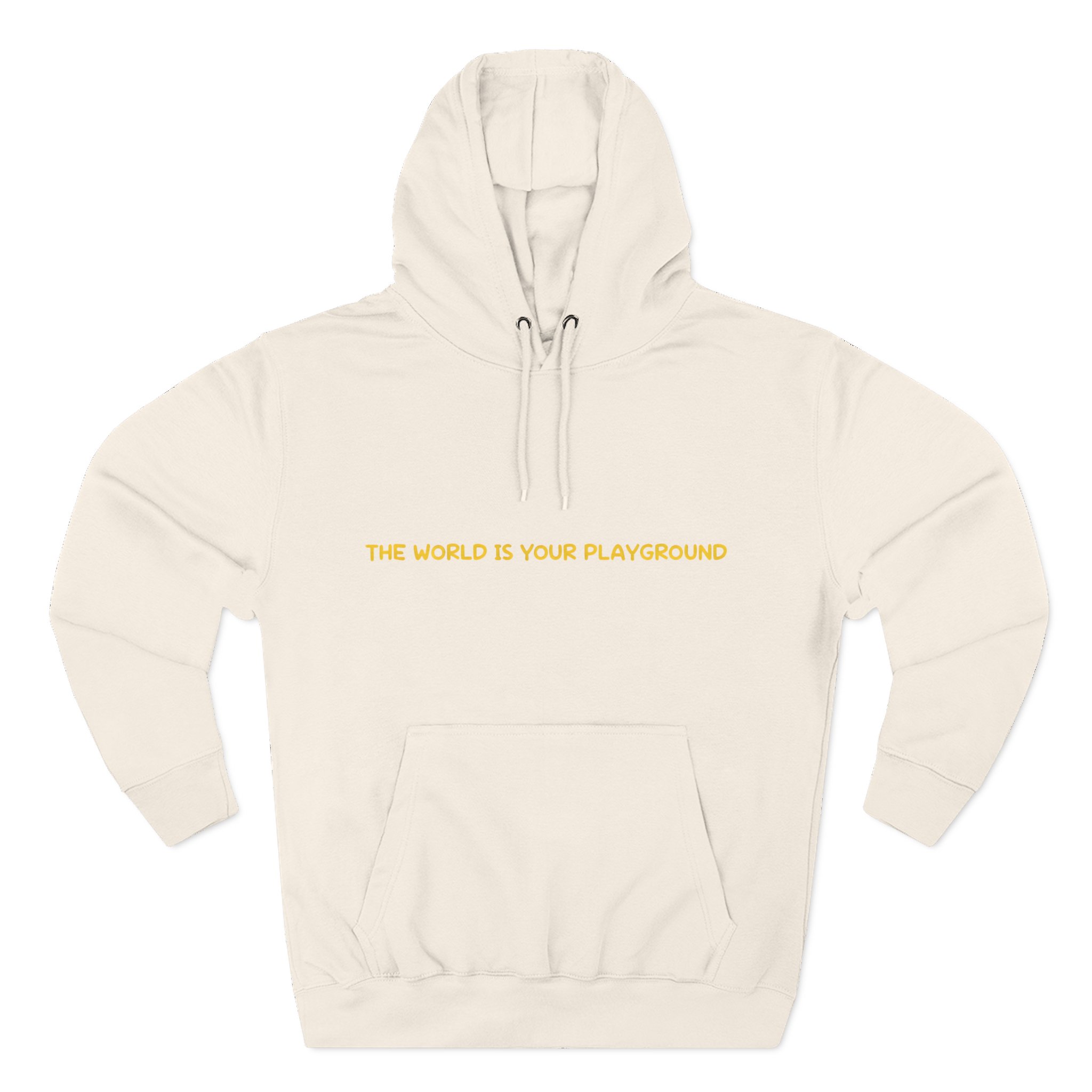 Three-Panel Fleece Hoodie - "The World Is Your playground" Design Sitcom-Line