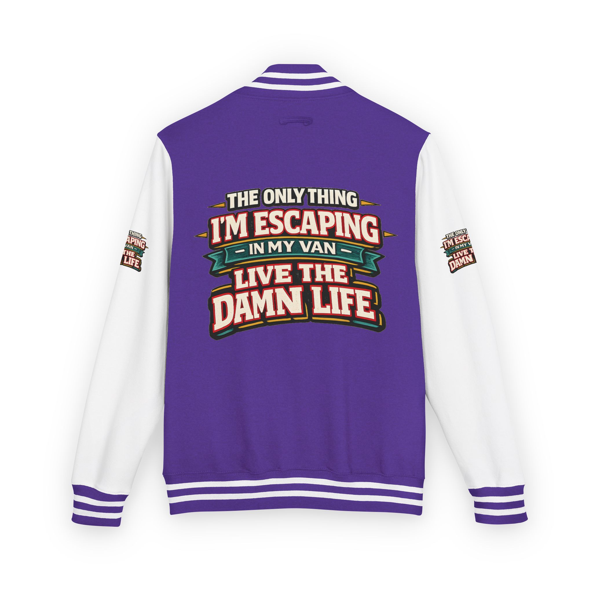 Unisex Heavyweight Letterman Jacket — "The Only Thing I´m Escaping" Design F**K-Line
