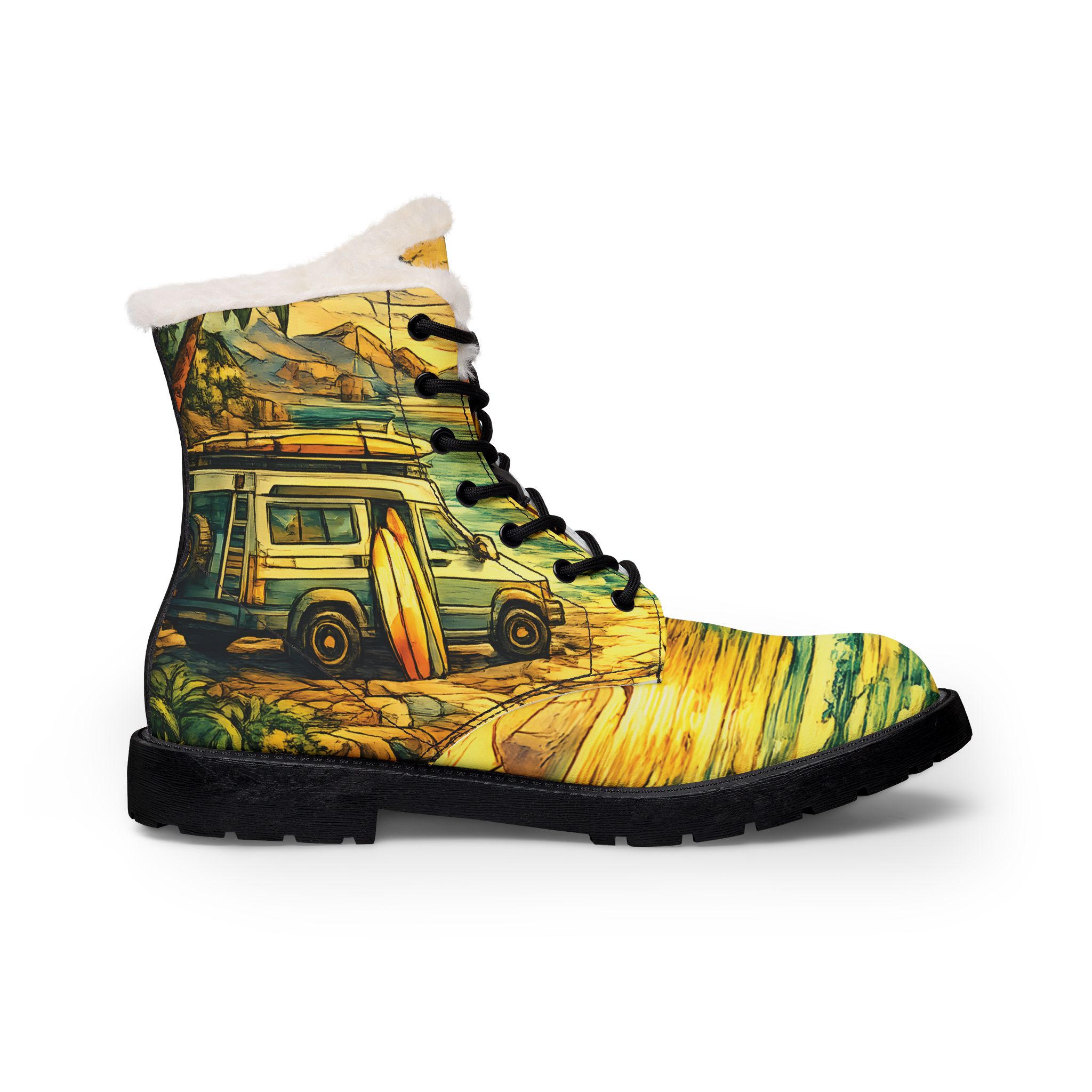 Women's Fur and Leather Boots — Women's RV Boots (Cubic-Line)