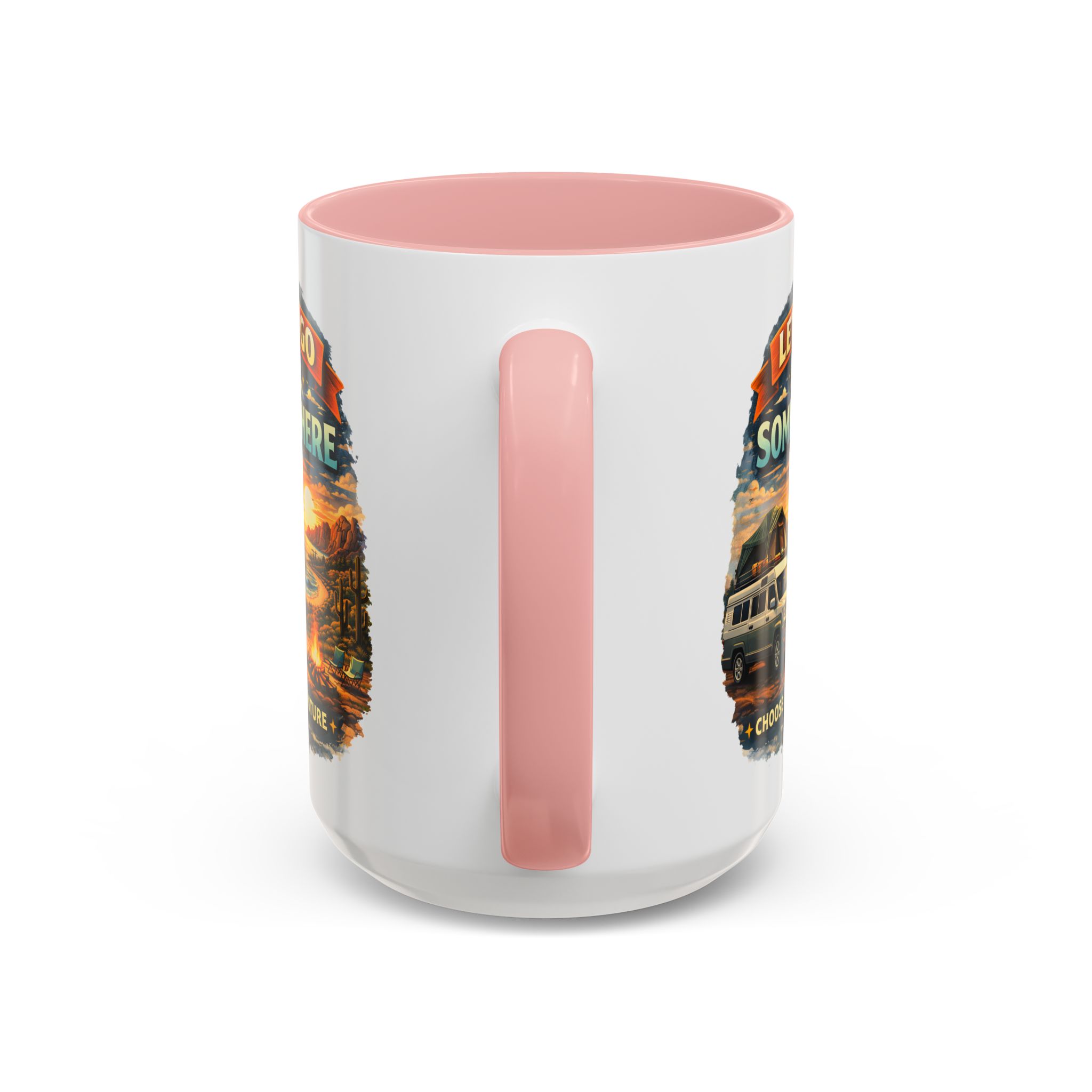 Accent Coffee Mug (11, 15oz) — "Lets Go Somewhere" Design Scenic-Line
