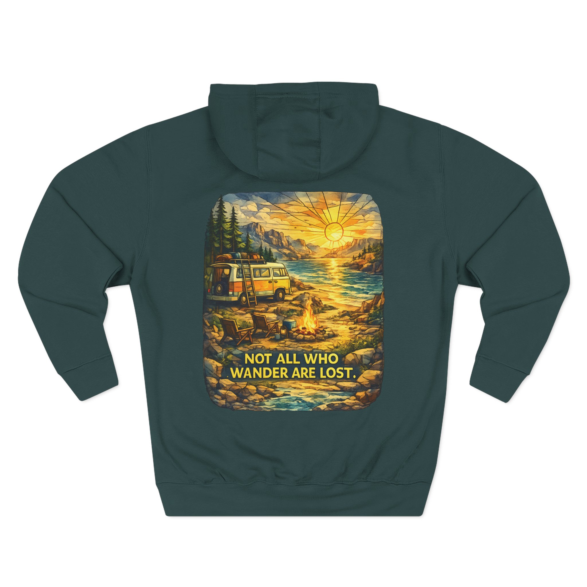 4935154773602373721_2048.jpeg Three-Panel Fleece Hoodie - "Not All Who Wander Are Lost" Design Cubic-Line
