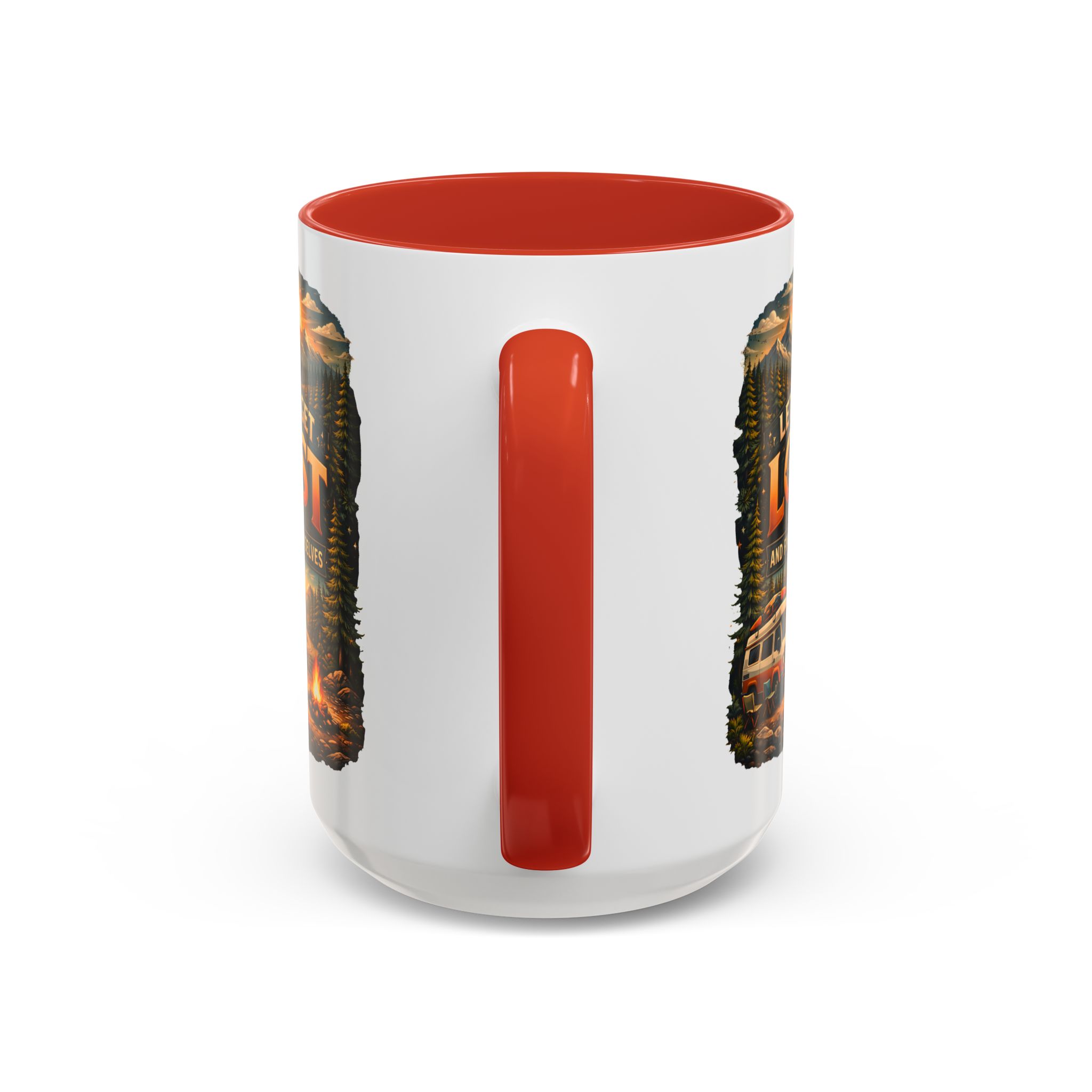 Accent Coffee Mug (11, 15oz) — "Let´s Get Lost And Find Ourselfs" Design Scenic-Line