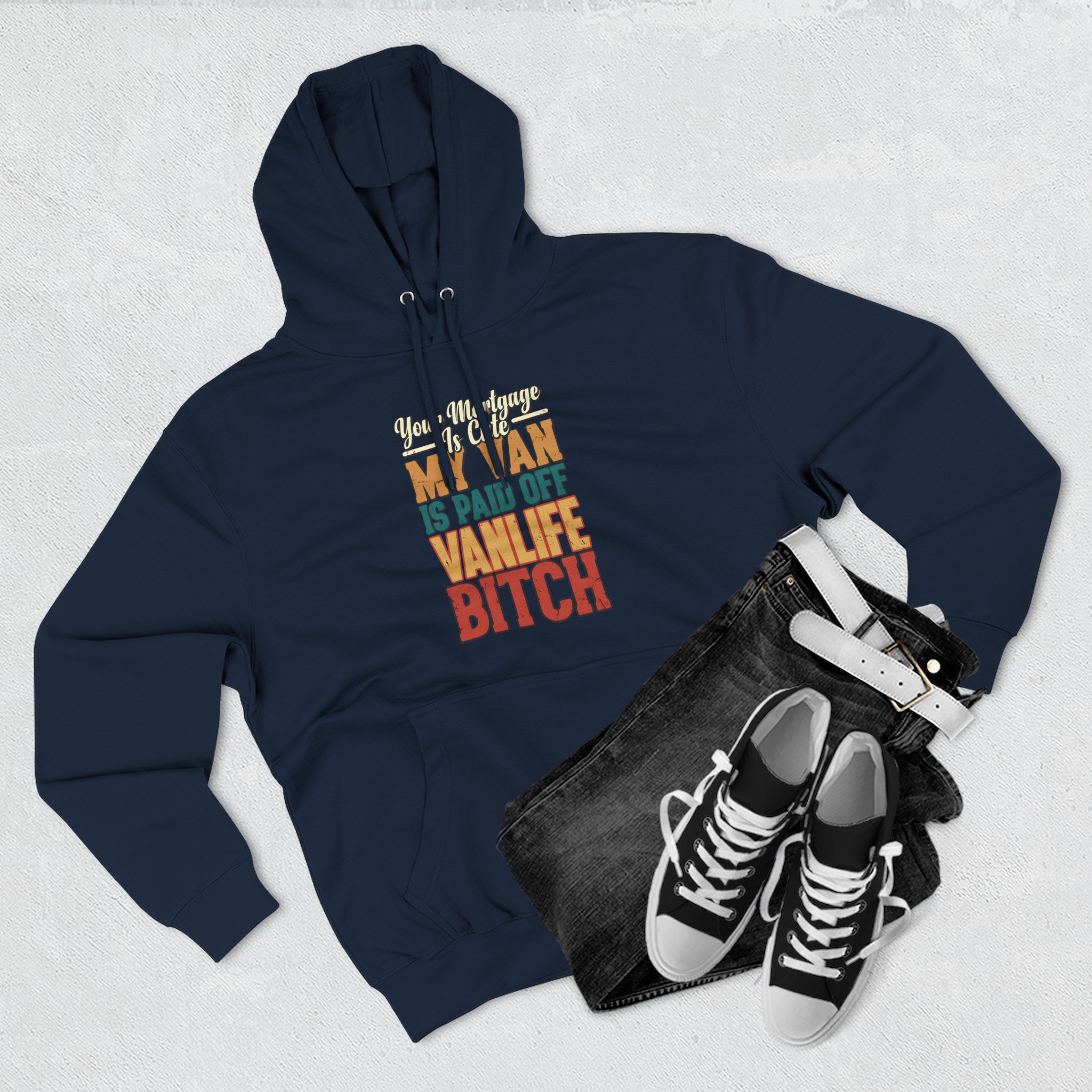 Three-Panel Fleece Hoodie - "Your Mortgage Is Cute" Design F**K-Line