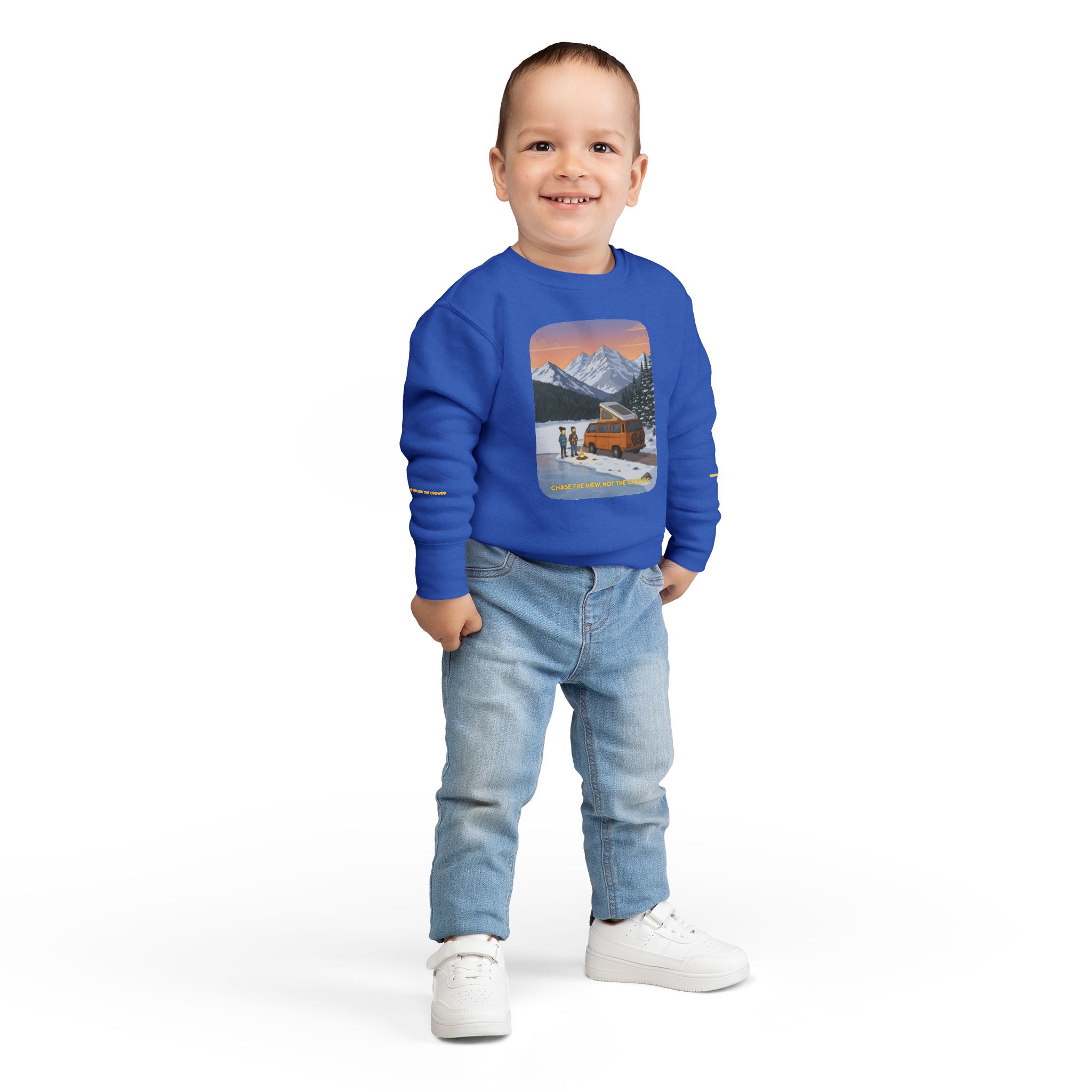 Toddler Sweatshirt - "Chase The Views-Not The Crowds" (Design Sitcom-Line)