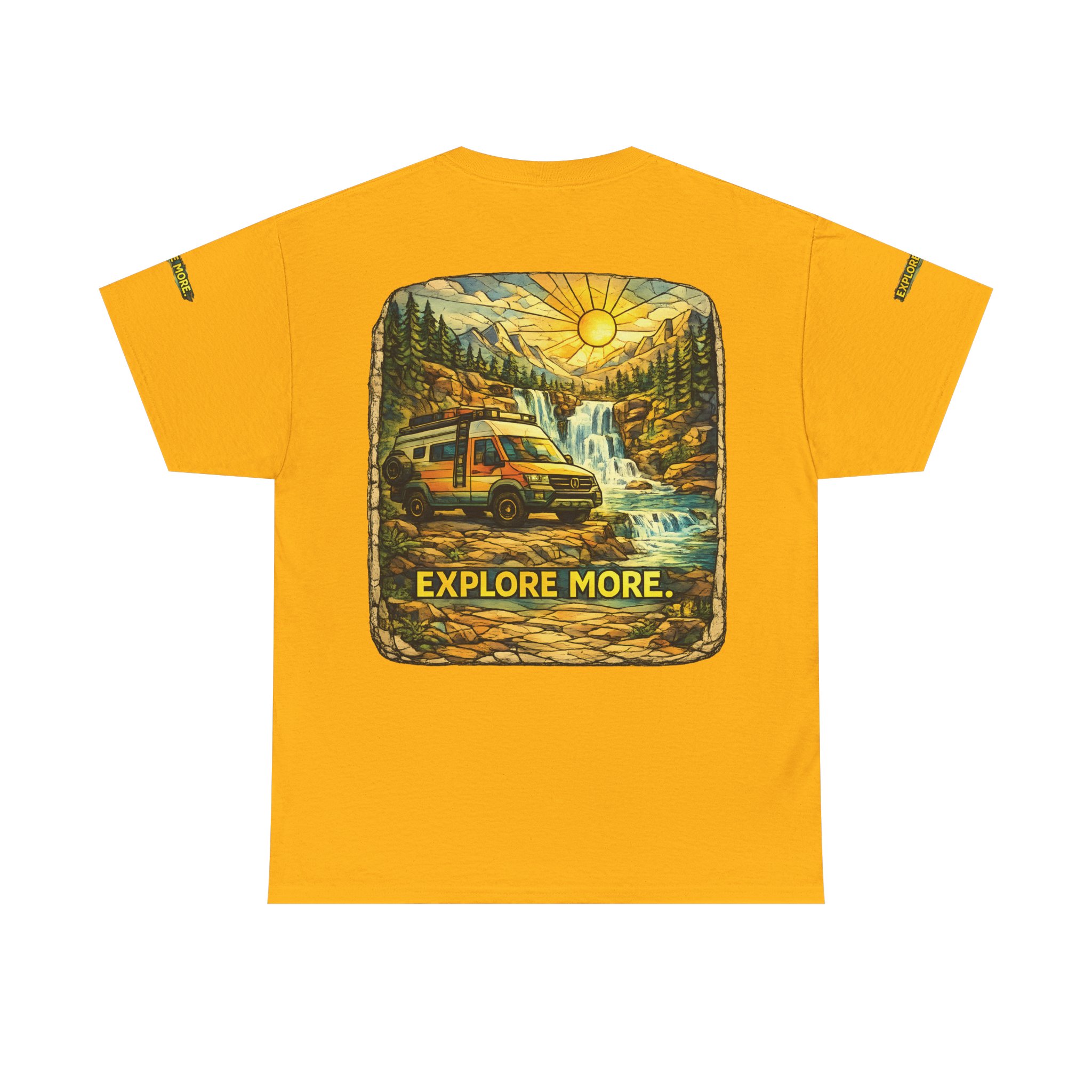 Unisex Heavy Cotton Tee — "Explore More" Design Cubic-Line