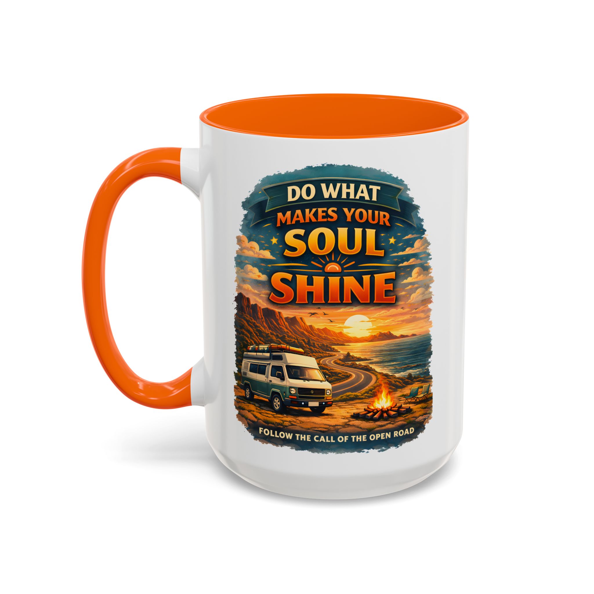 Accent Coffee Mug (11, 15oz) — "Do What Makes Your Soul Shine" Design Scenic-Line