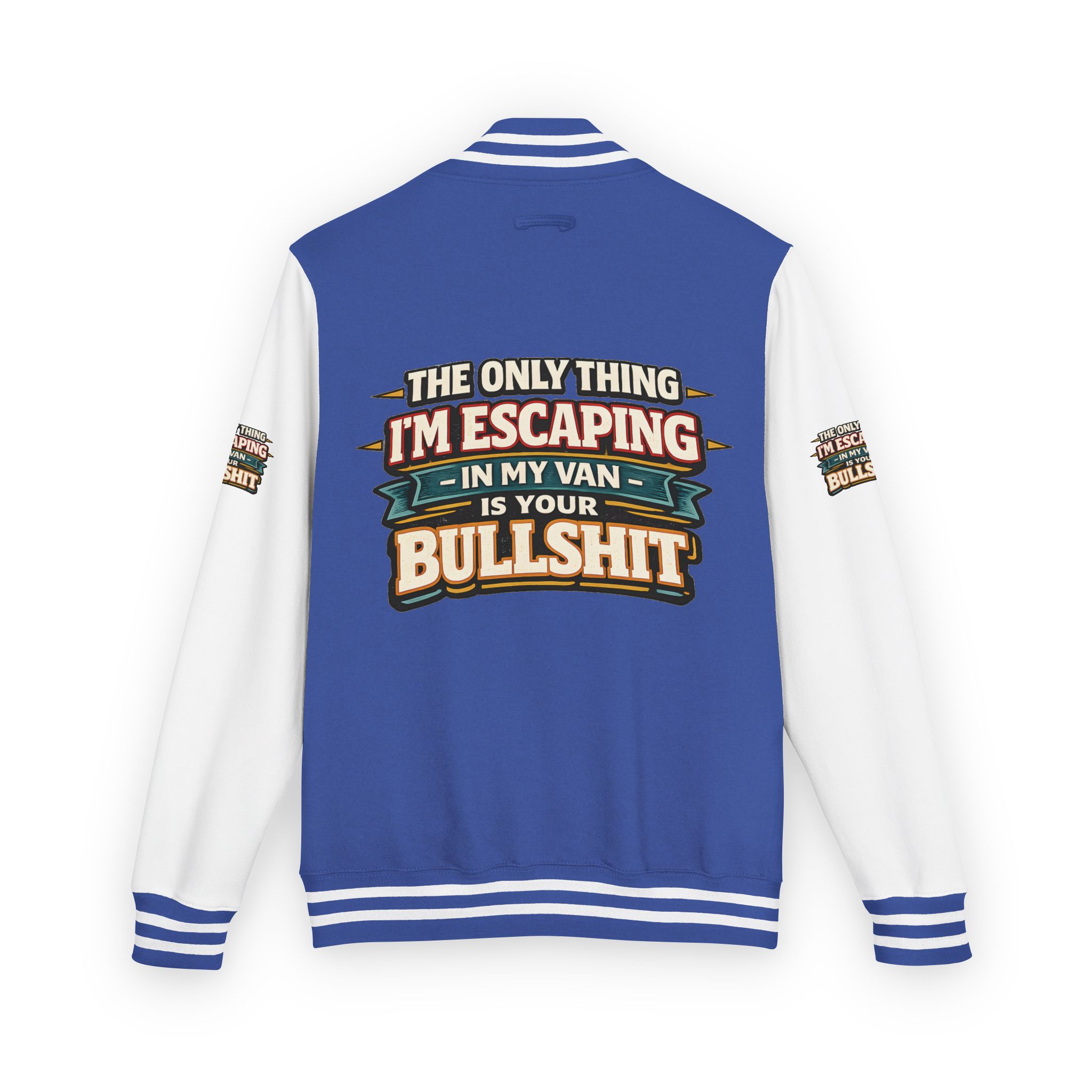 Unisex Heavyweight Letterman Jacket — "The Only Thing I´m Escaping" Design F**K-Line