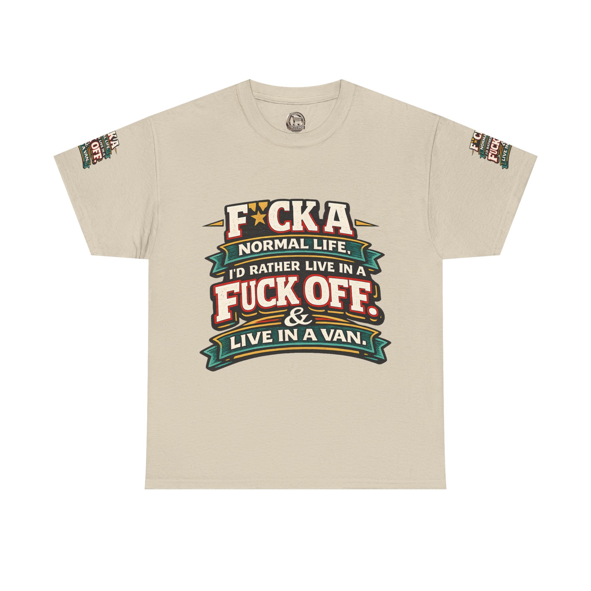 Unisex Heavy Cotton Tee — "Fuck A Normal Life" Design F**K-Line