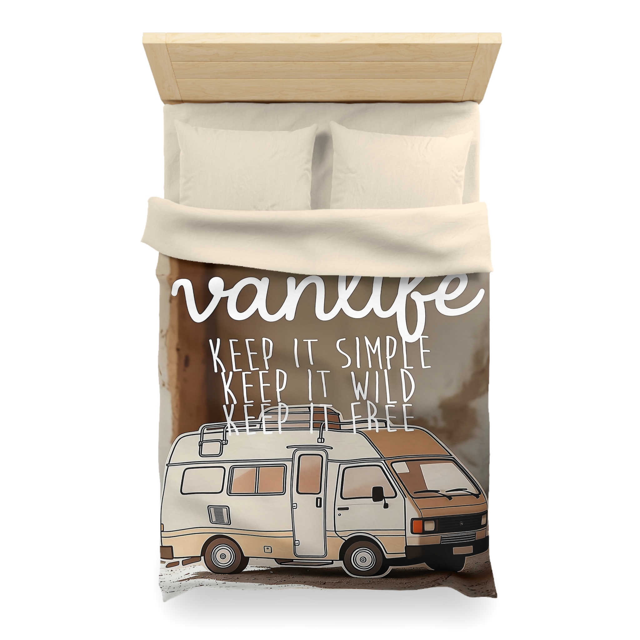 Duvet Cover — "Vanlife: Keep It Simple, Keep It Wild, Keep It Free"