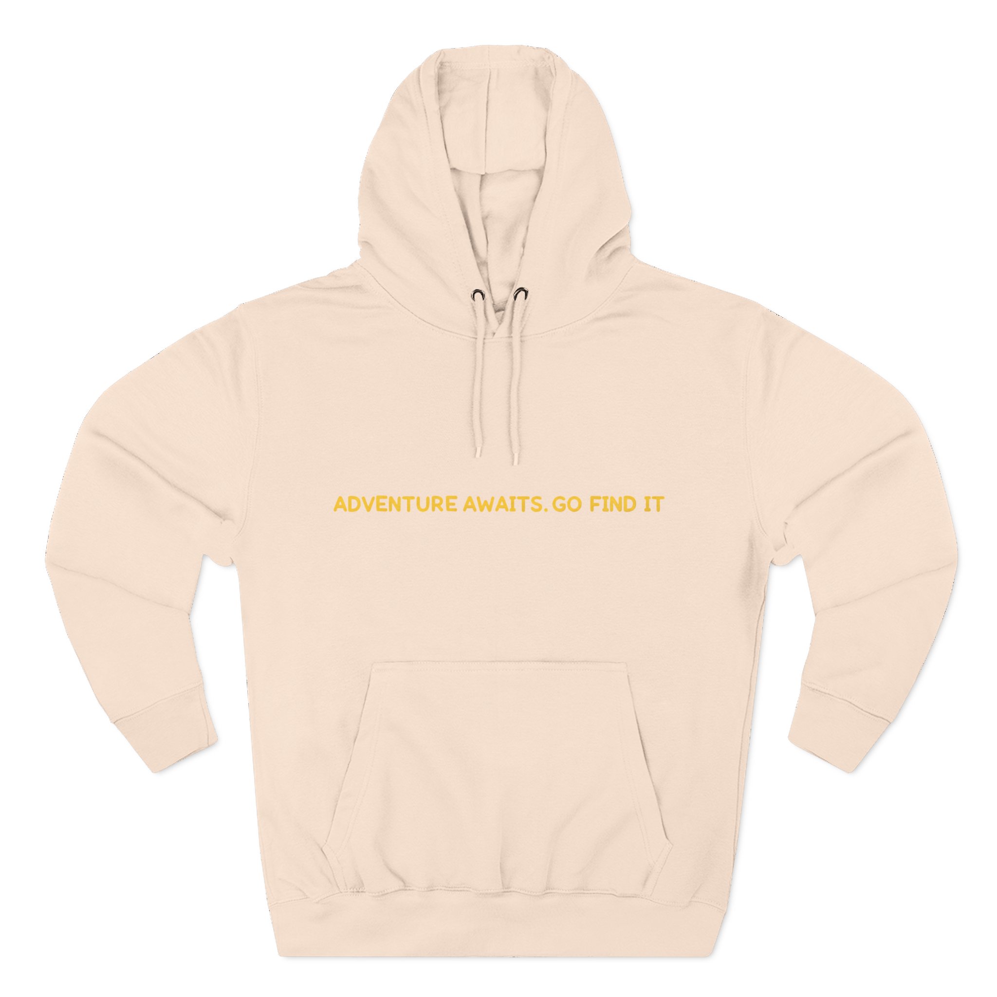 Three-Panel Fleece Hoodie - "Adventure Awaits-Go Find It" Design Sitcom-Line