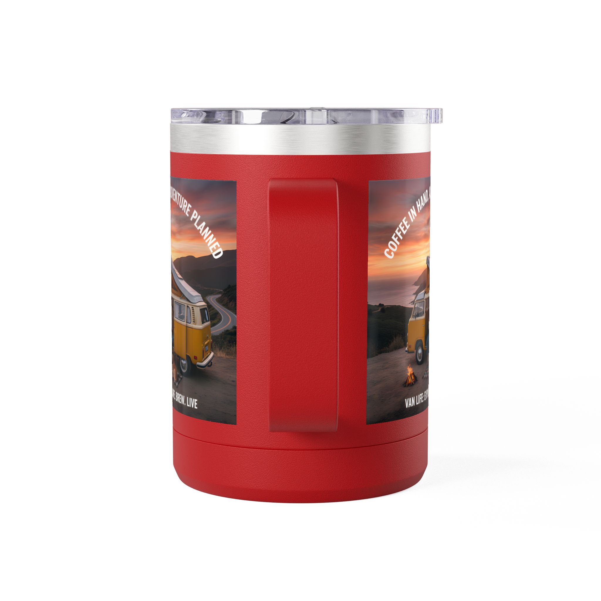 Coffee Mug Tumbler, 15oz — "Coffee in Hand, Adventure Planned"