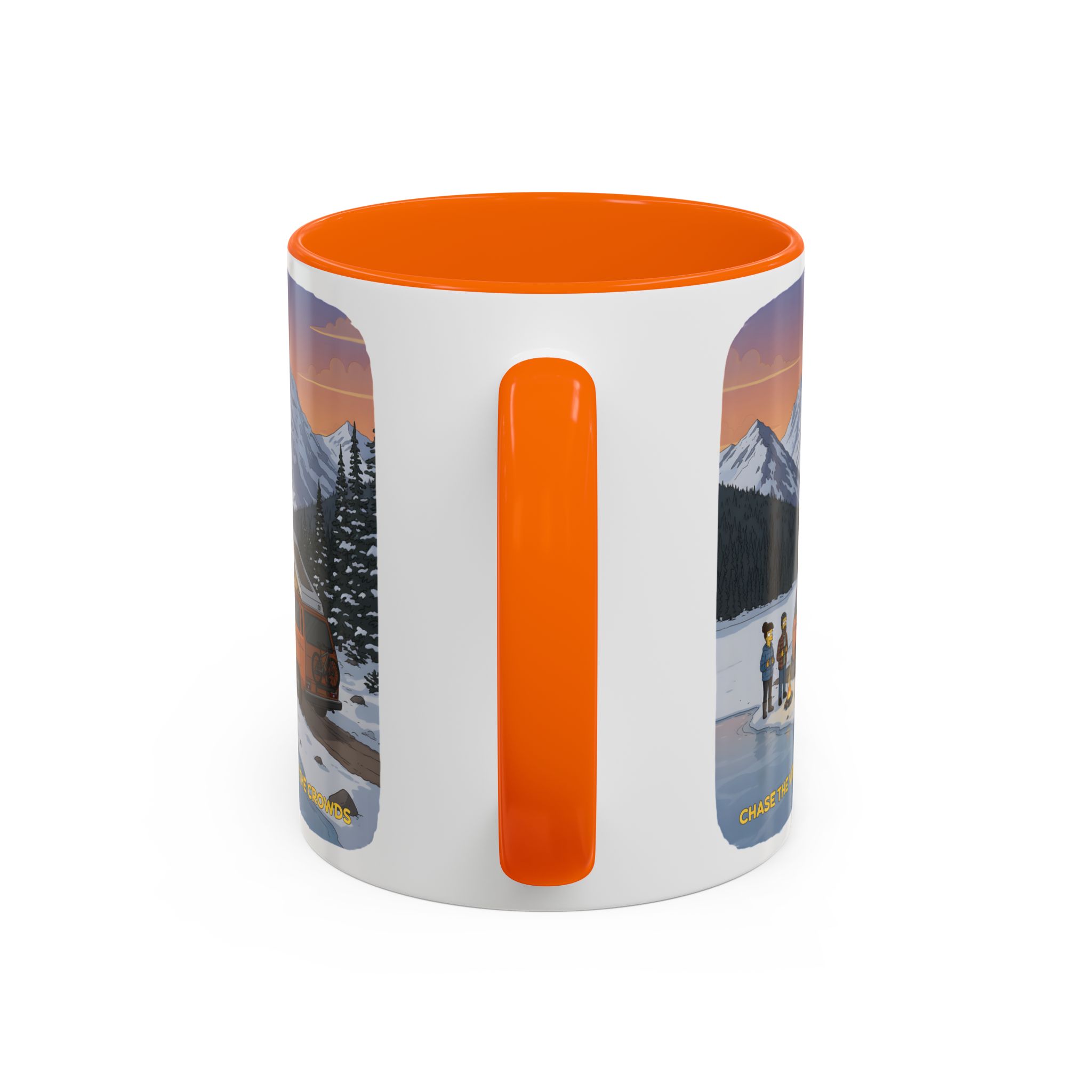 Accent Coffee Mug (11, 15oz) — "Chase The Views-Not The Crowds"" Design Sitcom-Line