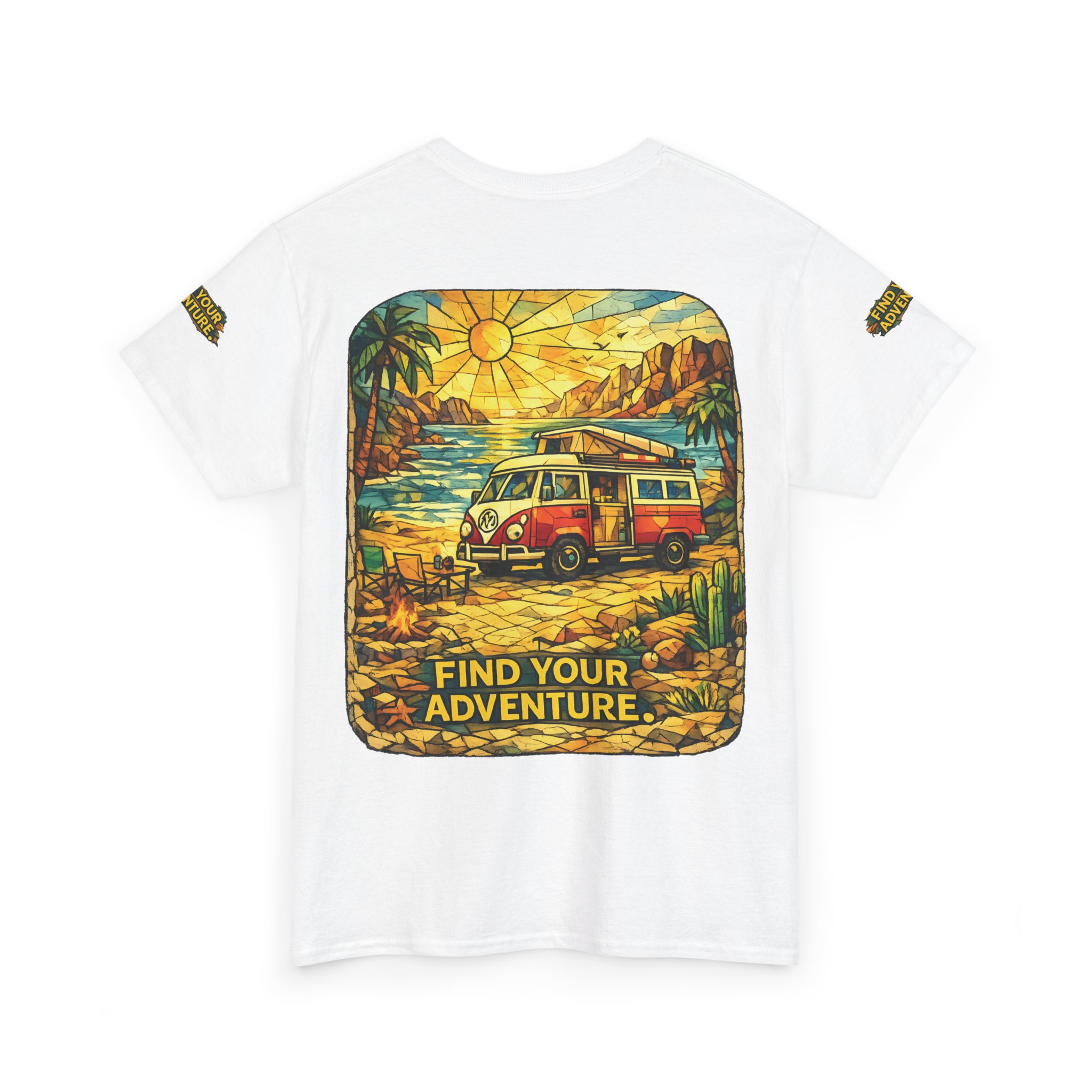 Unisex Heavy Cotton Tee — "Find Your Adventure" Design Cubic-Line