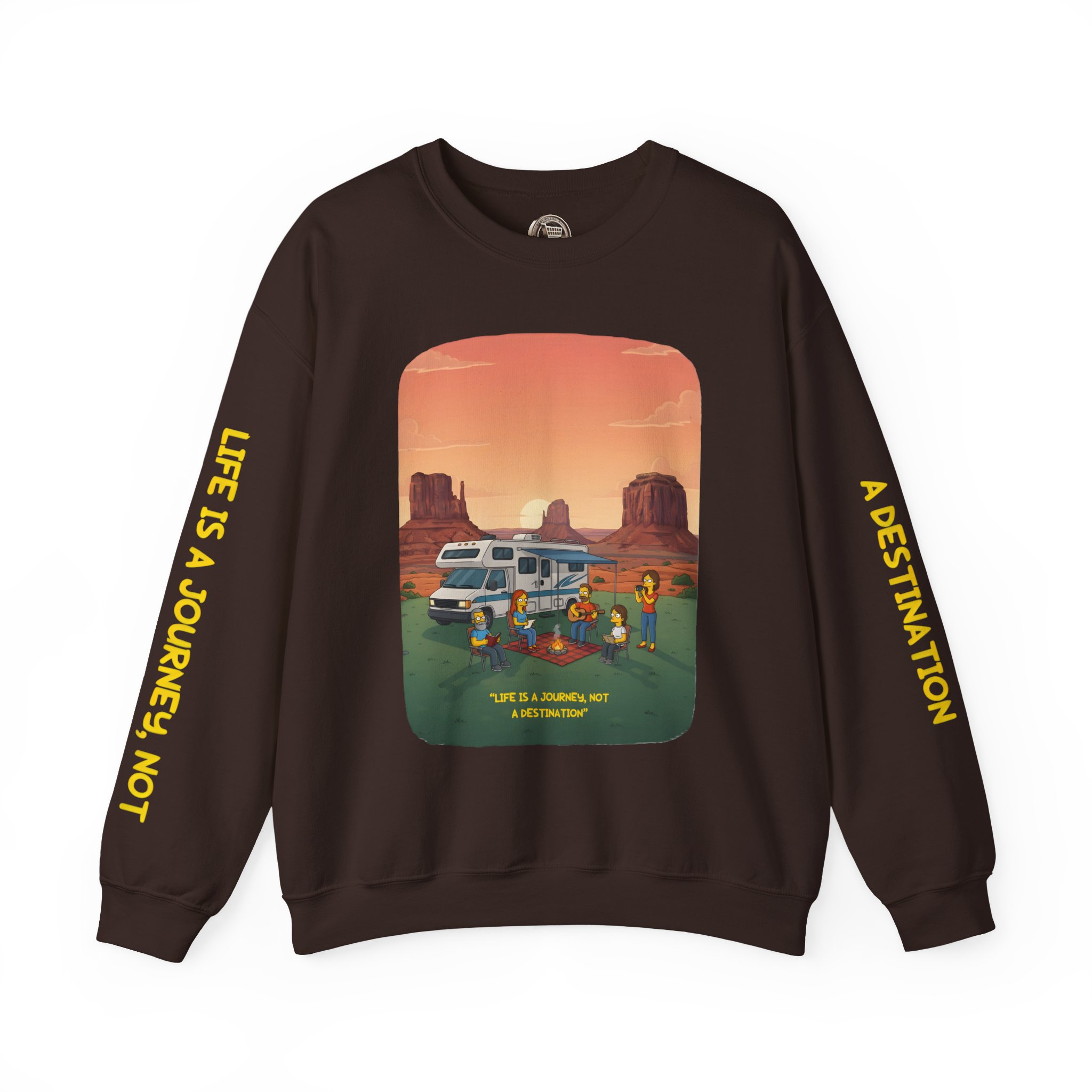 Unisex Heavy Blend™ Crewneck Sweatshirt — "Life Is A Journey-Not A Destination" Design Sitcom-Line