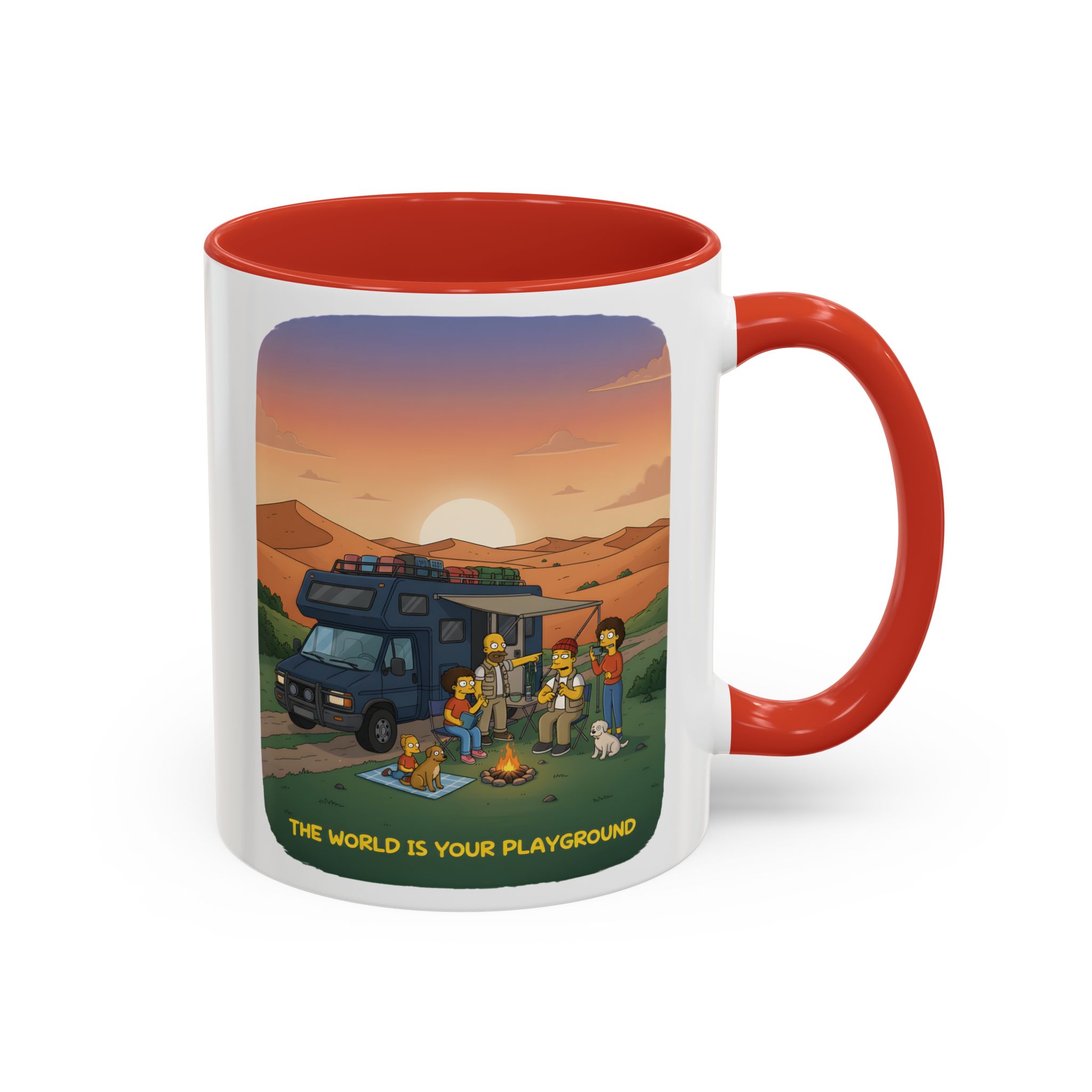 Accent Coffee Mug (11, 15oz) — "The World Is Your playground" Design Sitcom-Line