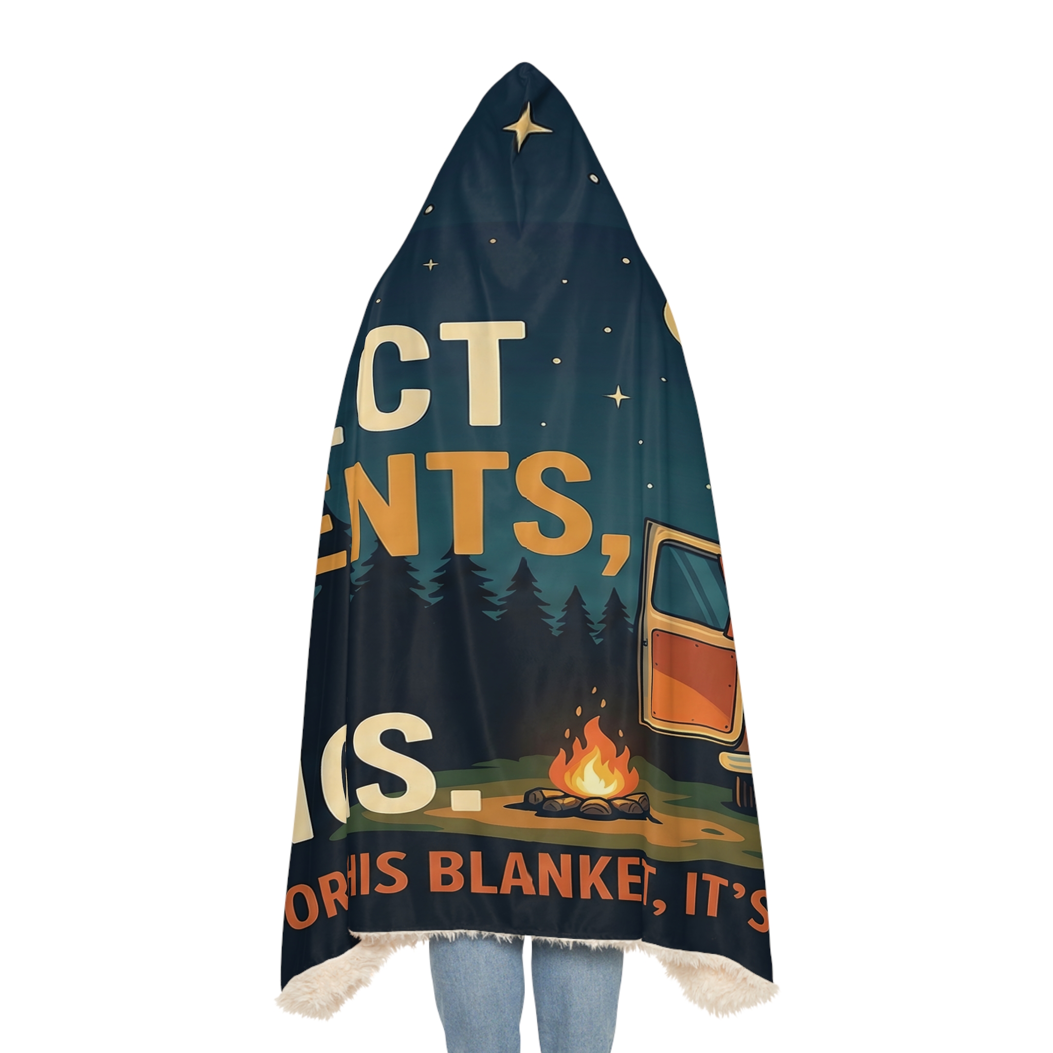 Hooded Blanket — ("Collect Moments, Not Things") Camping Van Life Snuggle Blanket