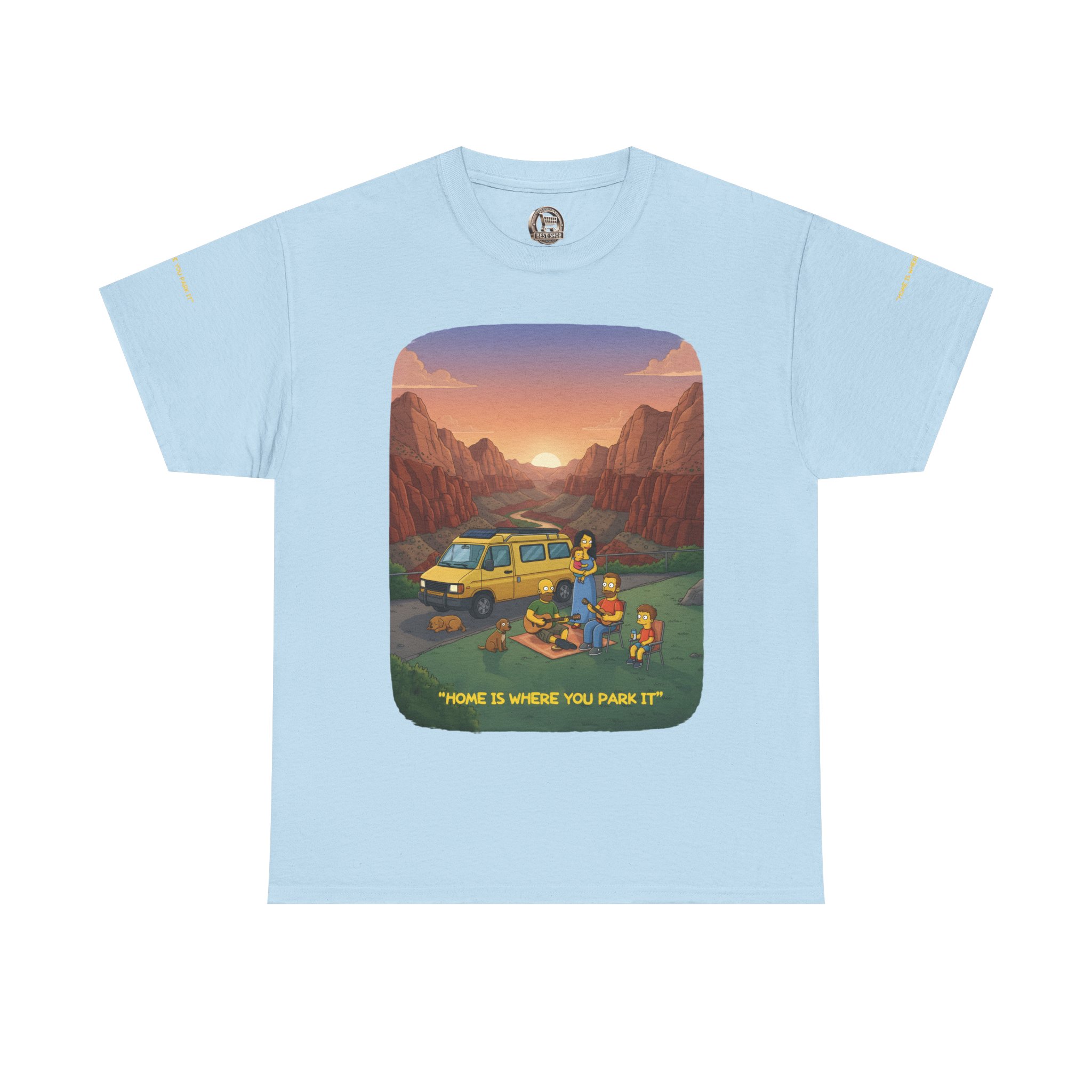 Unisex Heavy Cotton Tee — "Home Is Where You Park It" Design Sitcom-Line