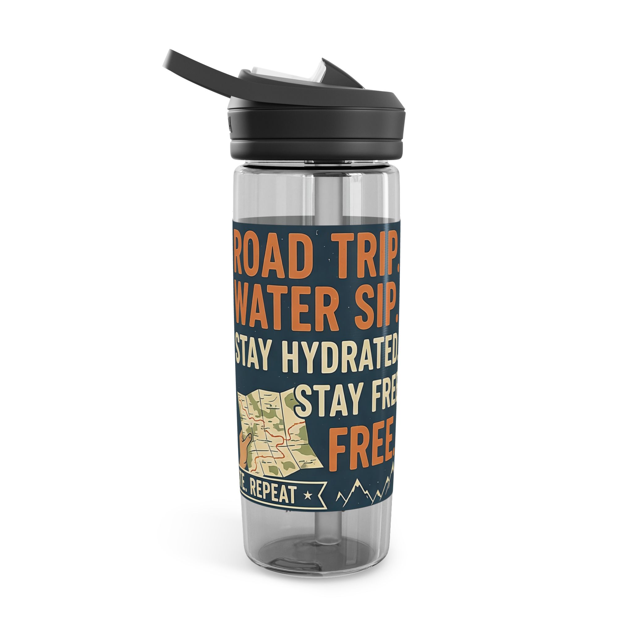 Water Bottle — CamelBak Eddy 20/25oz, "Road. Water. Stay Wild."