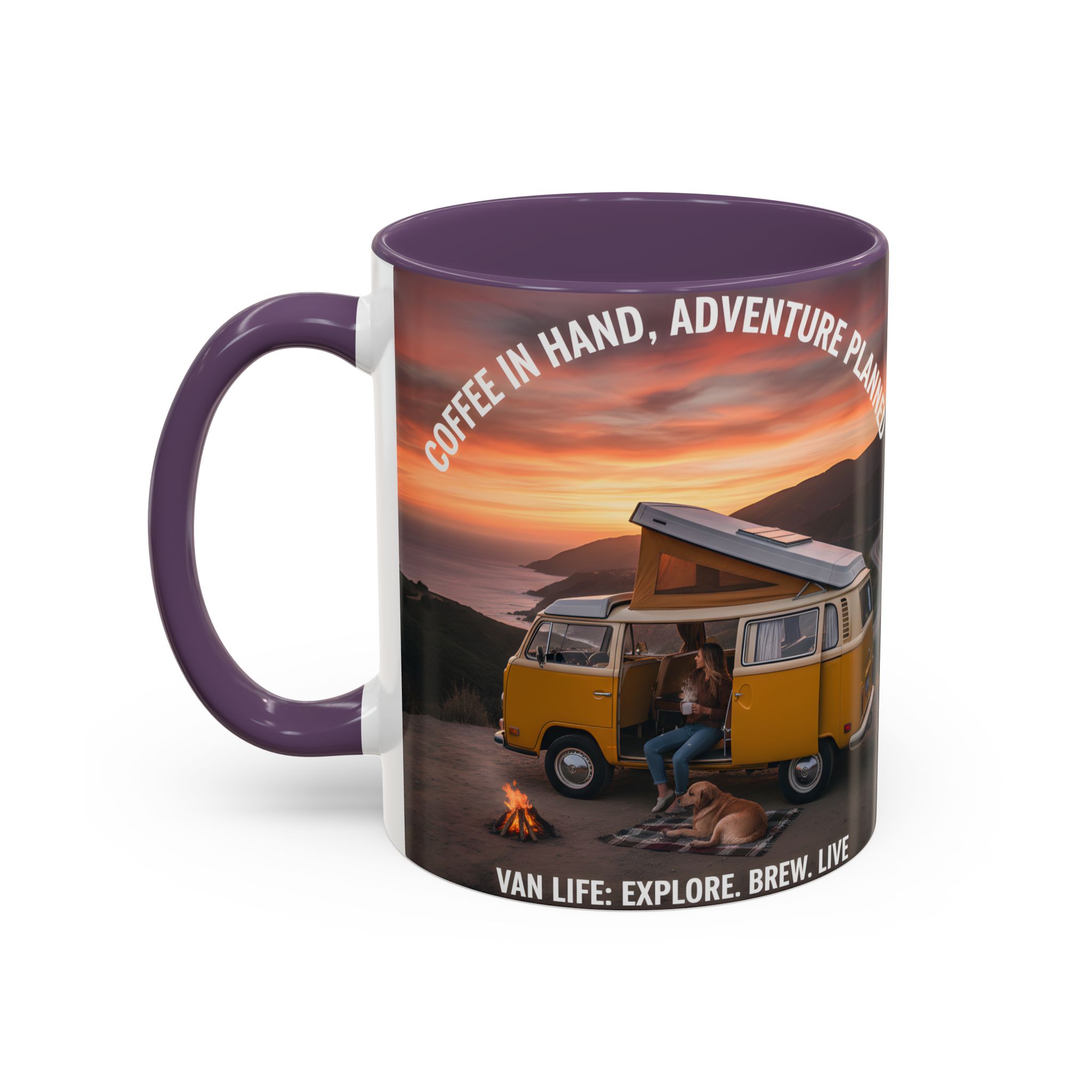 Accent Coffee Mug (11, 15oz) - "Coffee in Hand, Adventure Planned"