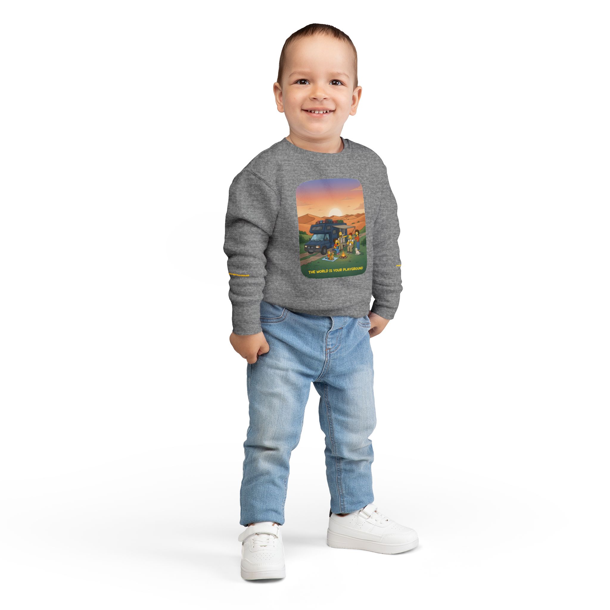 Toddler Sweatshirt - "The World Is Your playground" (Design Sitcom-Line)