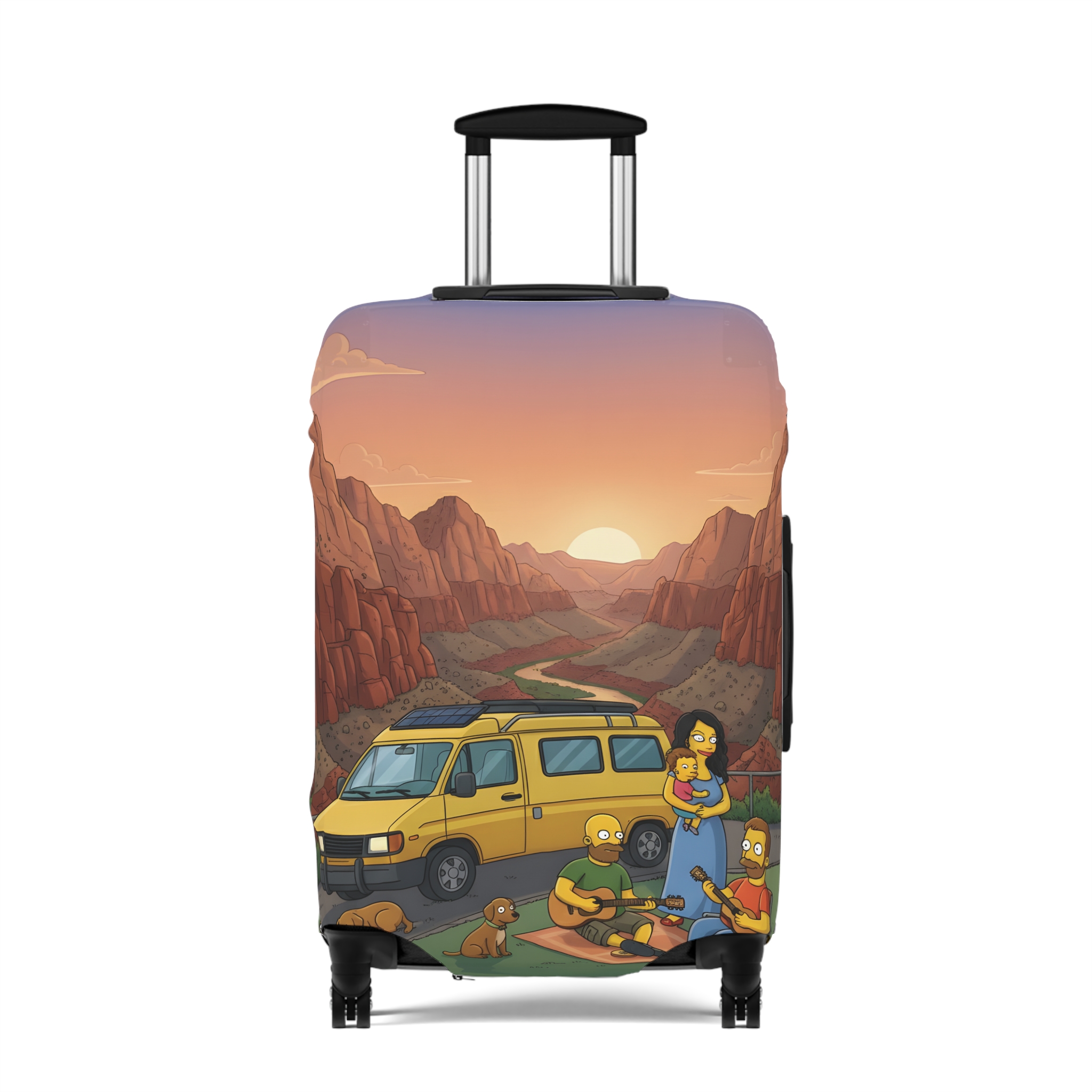 Luggage Cover — Adventure Camper Sketch Travel Suitcase(Design Sitcom-Line)